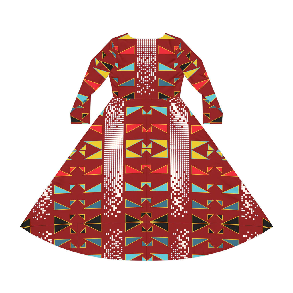 Women's Long Sleeve Dance Dress — River Camp Design by $NiieihiiNookei