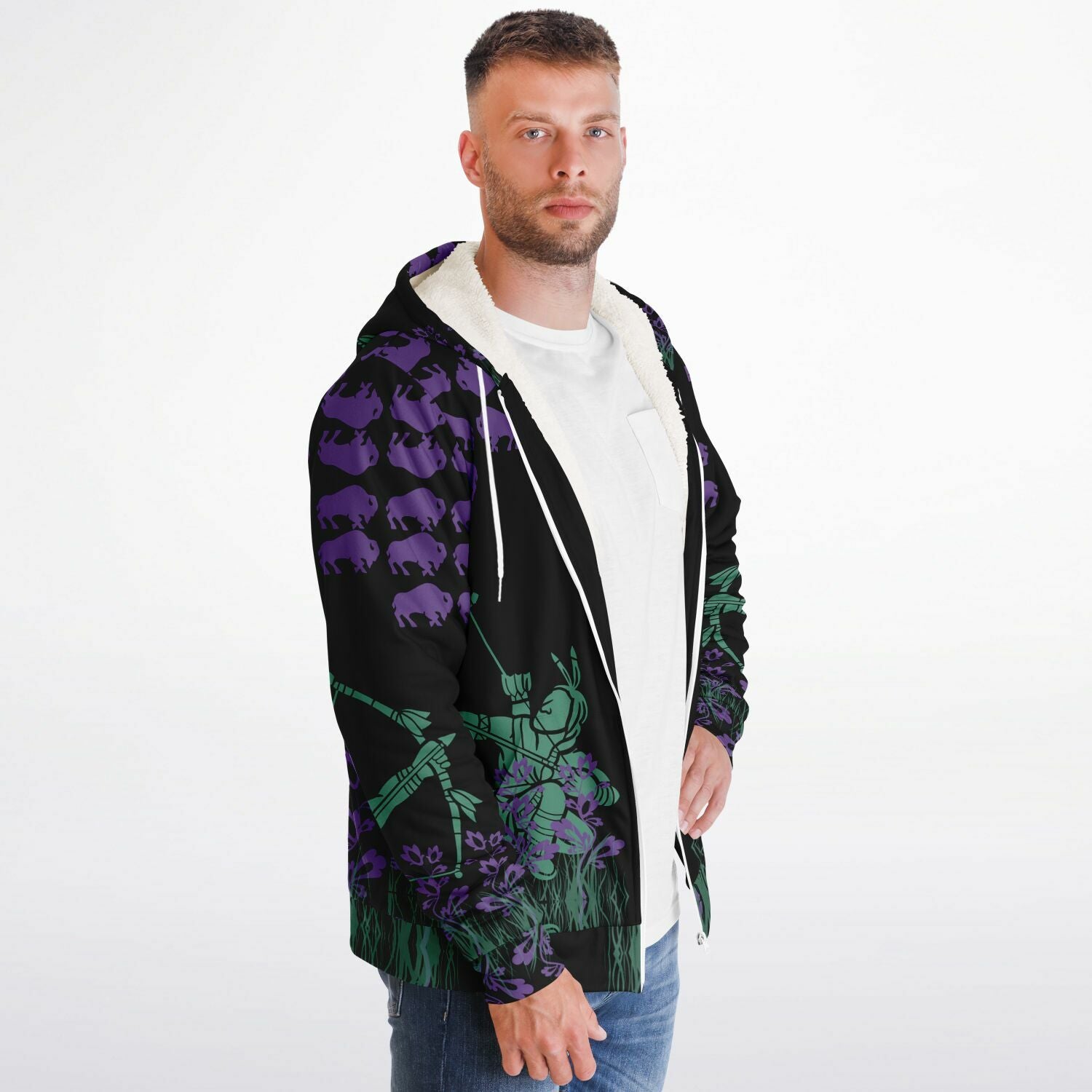 $NiieihiiNookei Microfleece Ziphoodie - AOP