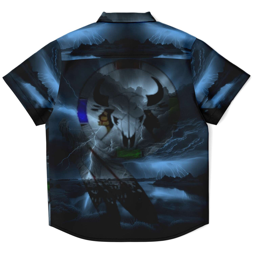 Northern Arapaho Tribe Logo Kids/Youth Short Sleeve Button Down Shirt - AOP