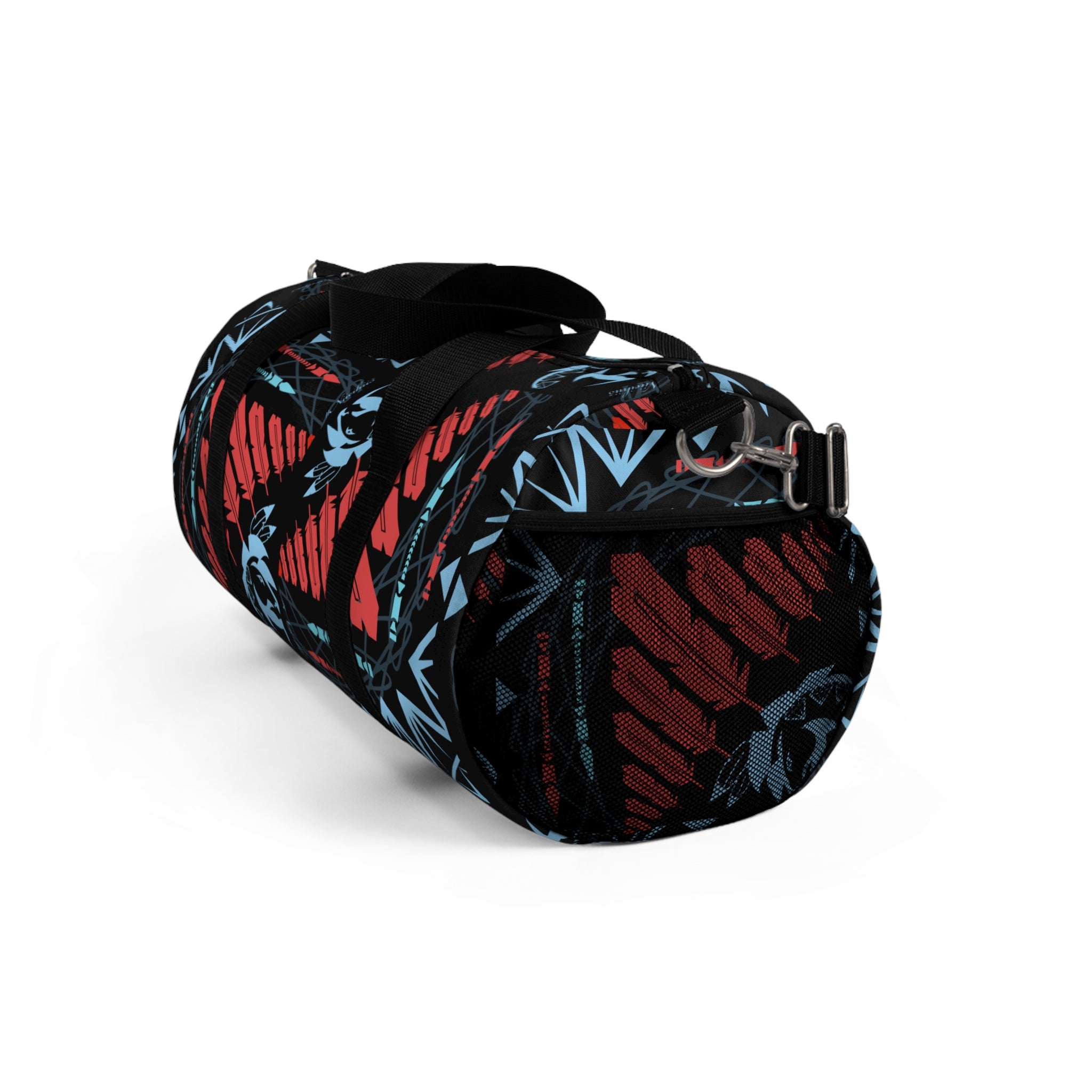 $NiieihiiNookei Duffel Bag — Red & Blue Geometric Travel Gym Bag