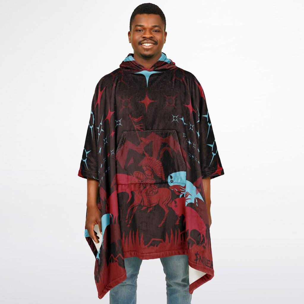 $NiieihiiNookei Flannel Blanket Poncho - AOP