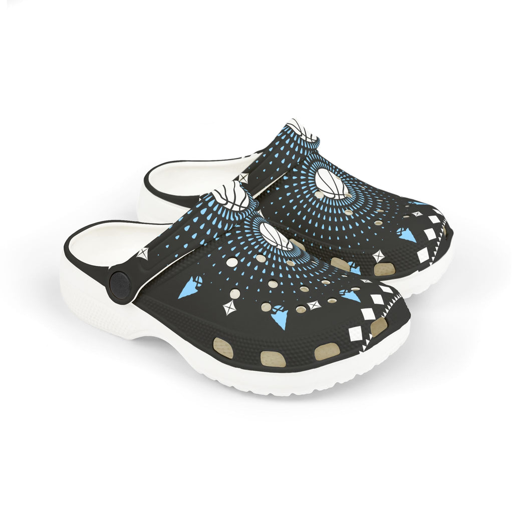 $NiieihiiNookei Kids Basketball Pattern EVA Foam Clogs — Slip-On Sports Shoes