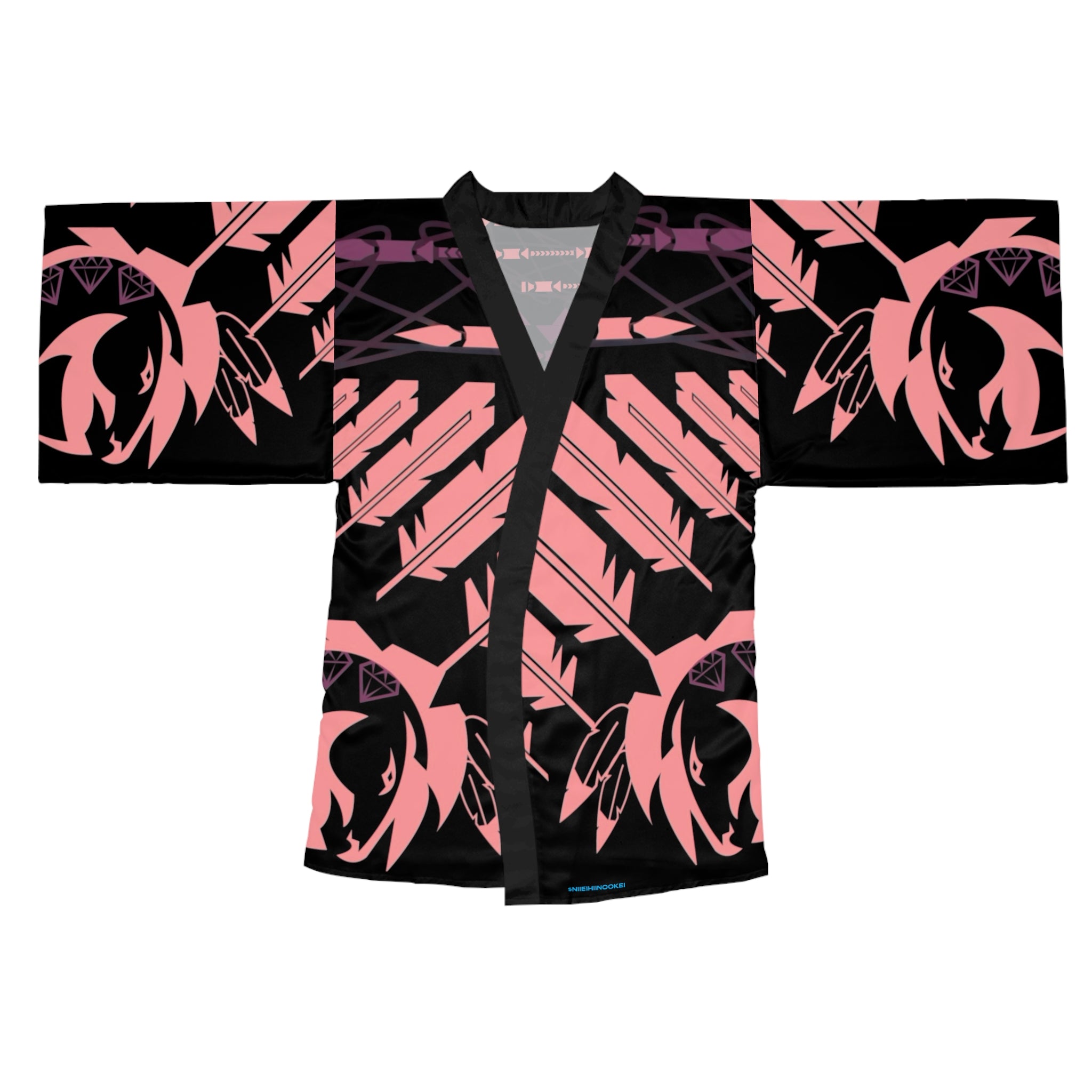 $NiieihiiNookei Kimono Robe — Long Sleeve AOP Lounge Jacket