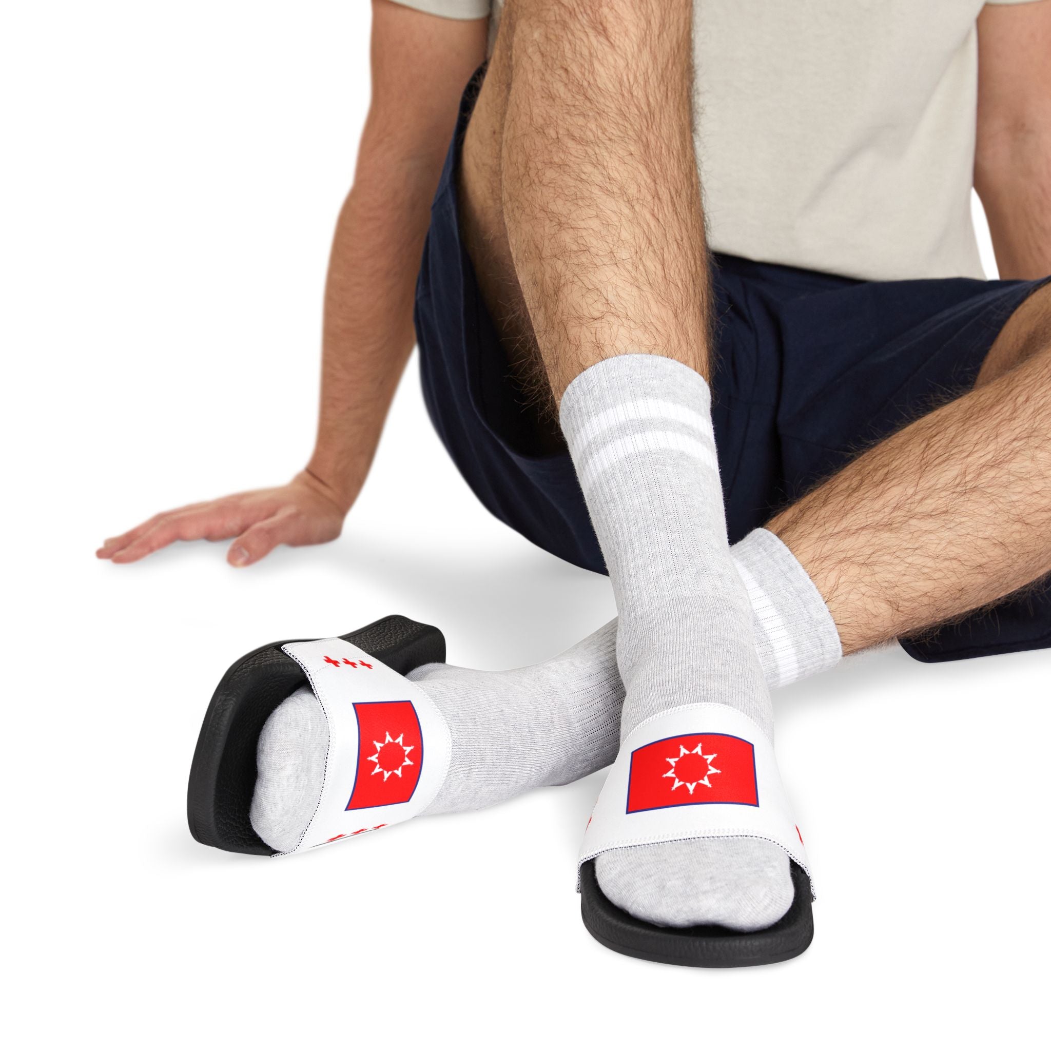 $NiieihiiNookei OST Flag Men's Sandals — Removable Strap Native Pride Footwear