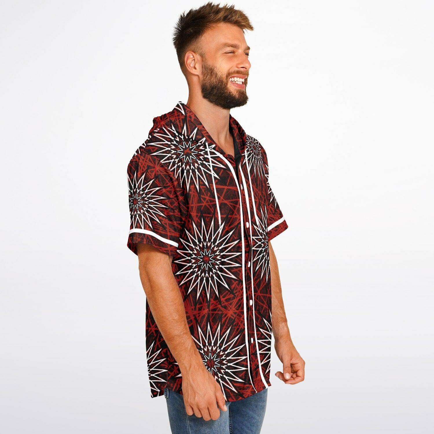 Hooded Baseball Jersey - AOP