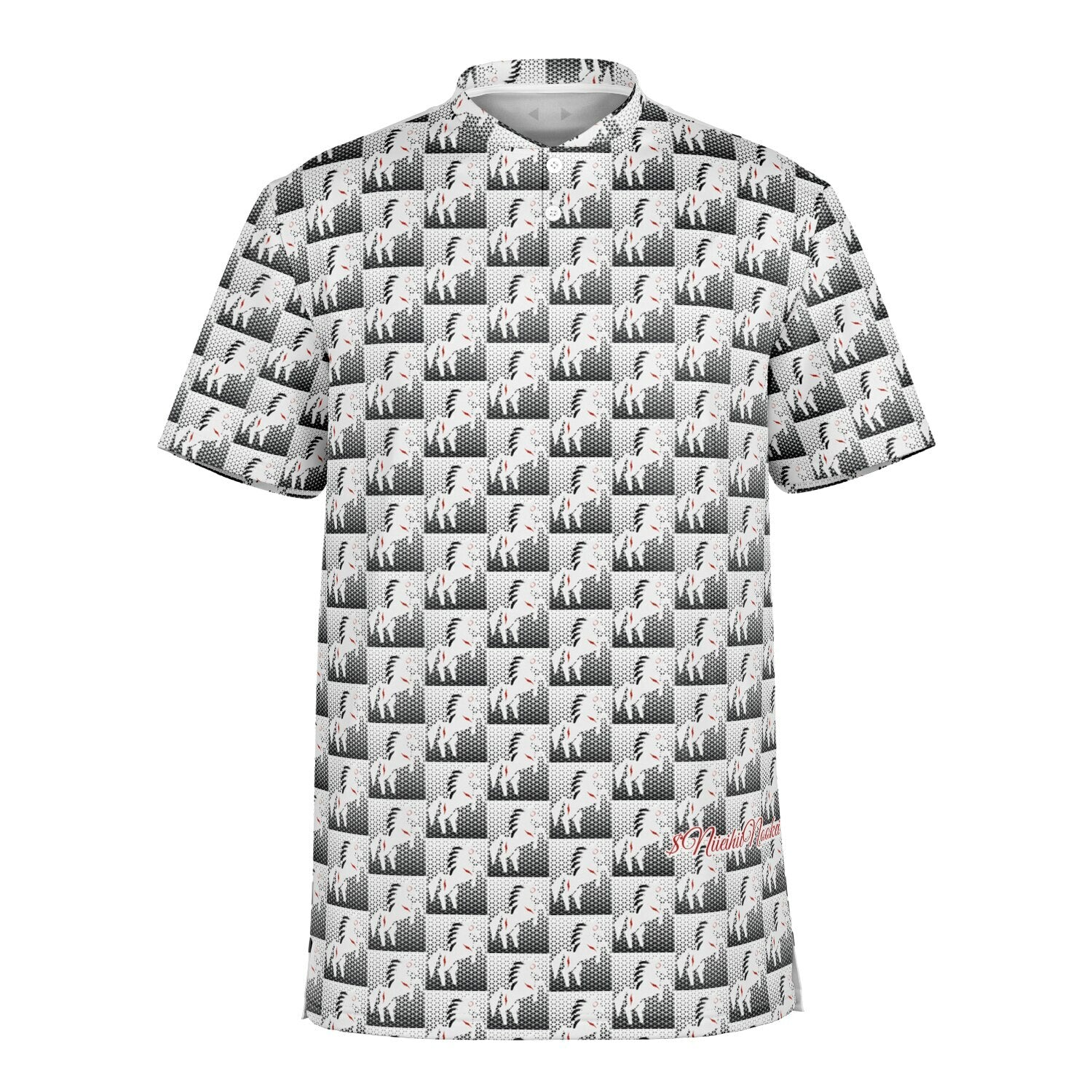 $NiieihiiNookei Blade Collar Polo Shirt - AOP