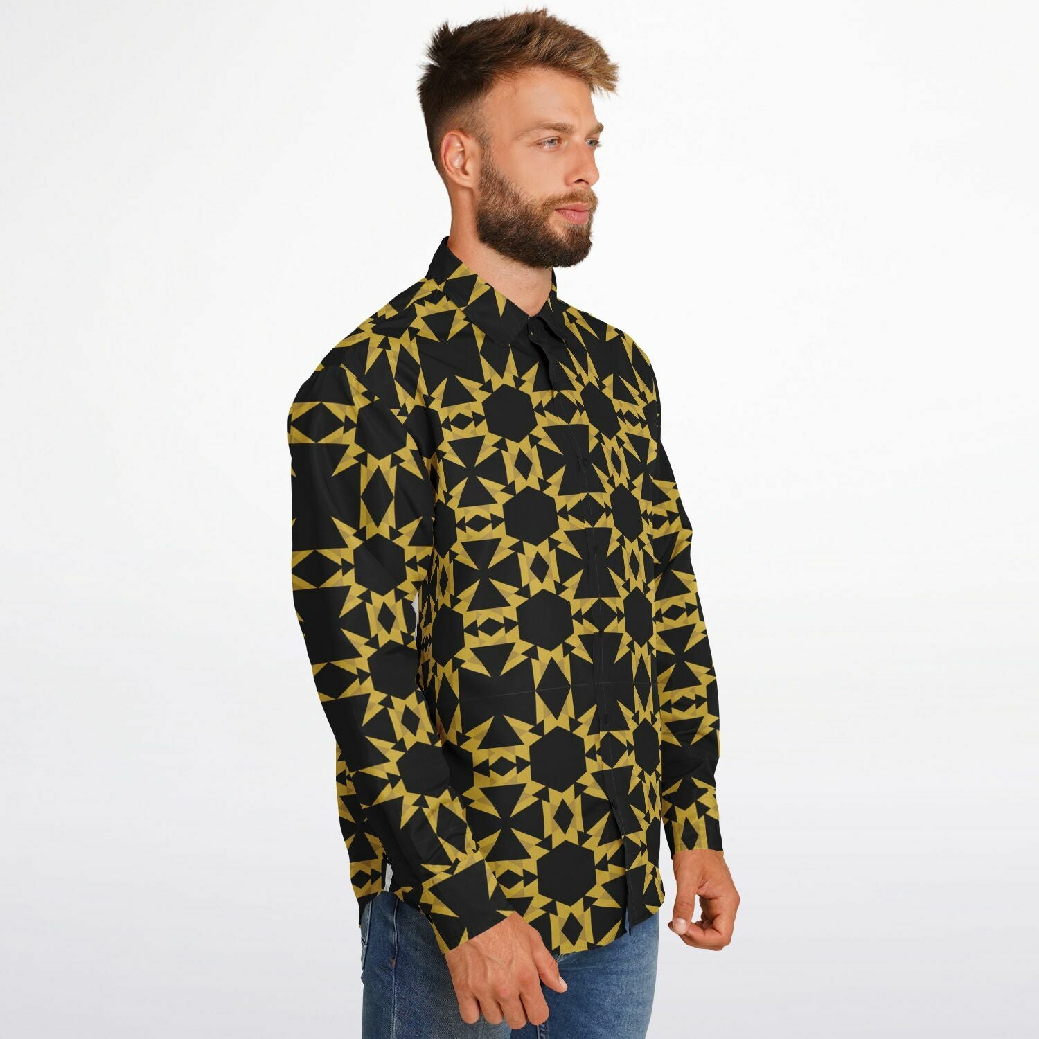 $NiieihiiNookei Long Sleeve Button Down Shirt - AOP