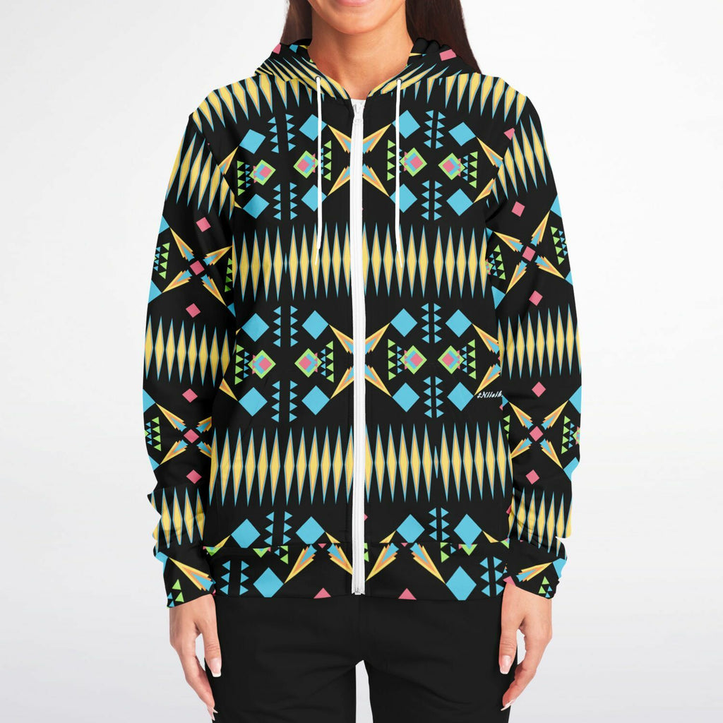 $NiieihiiNookei Athletic Zip-Up Hoodie - AOP