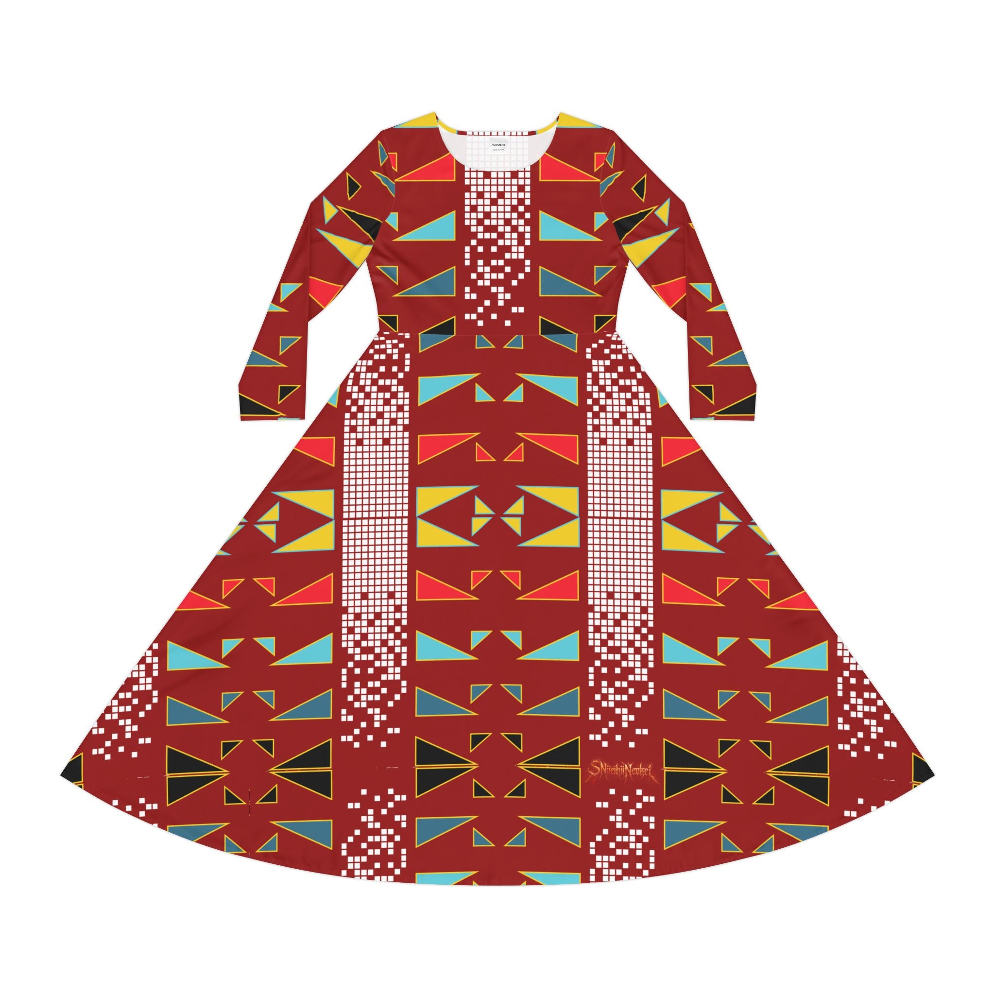 Women's Long Sleeve Dance Dress — River Camp Design by $NiieihiiNookei
