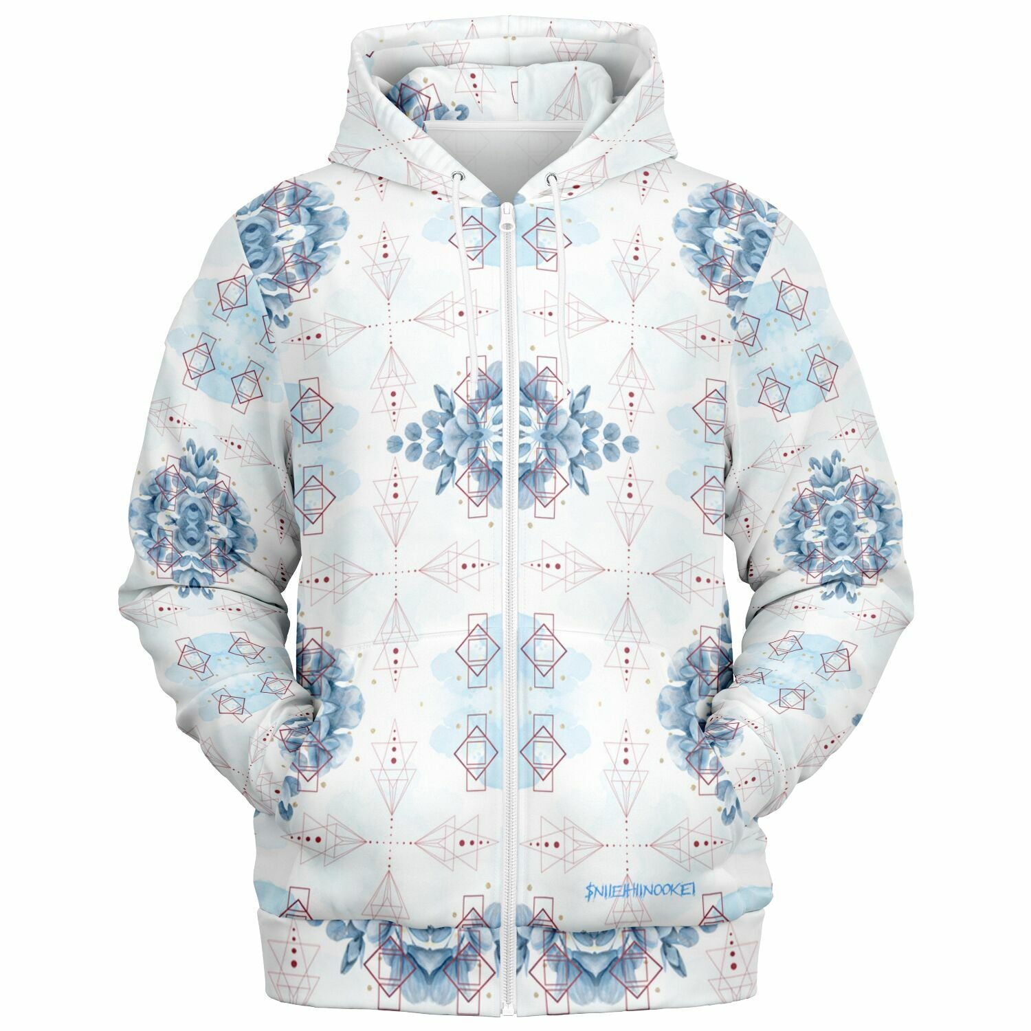 Athletic Zip-Up Hoodie - AOP