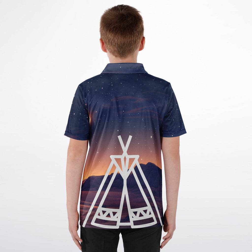 Eliana WhiteEagle design Kids Polo Shirt - AOP copy
