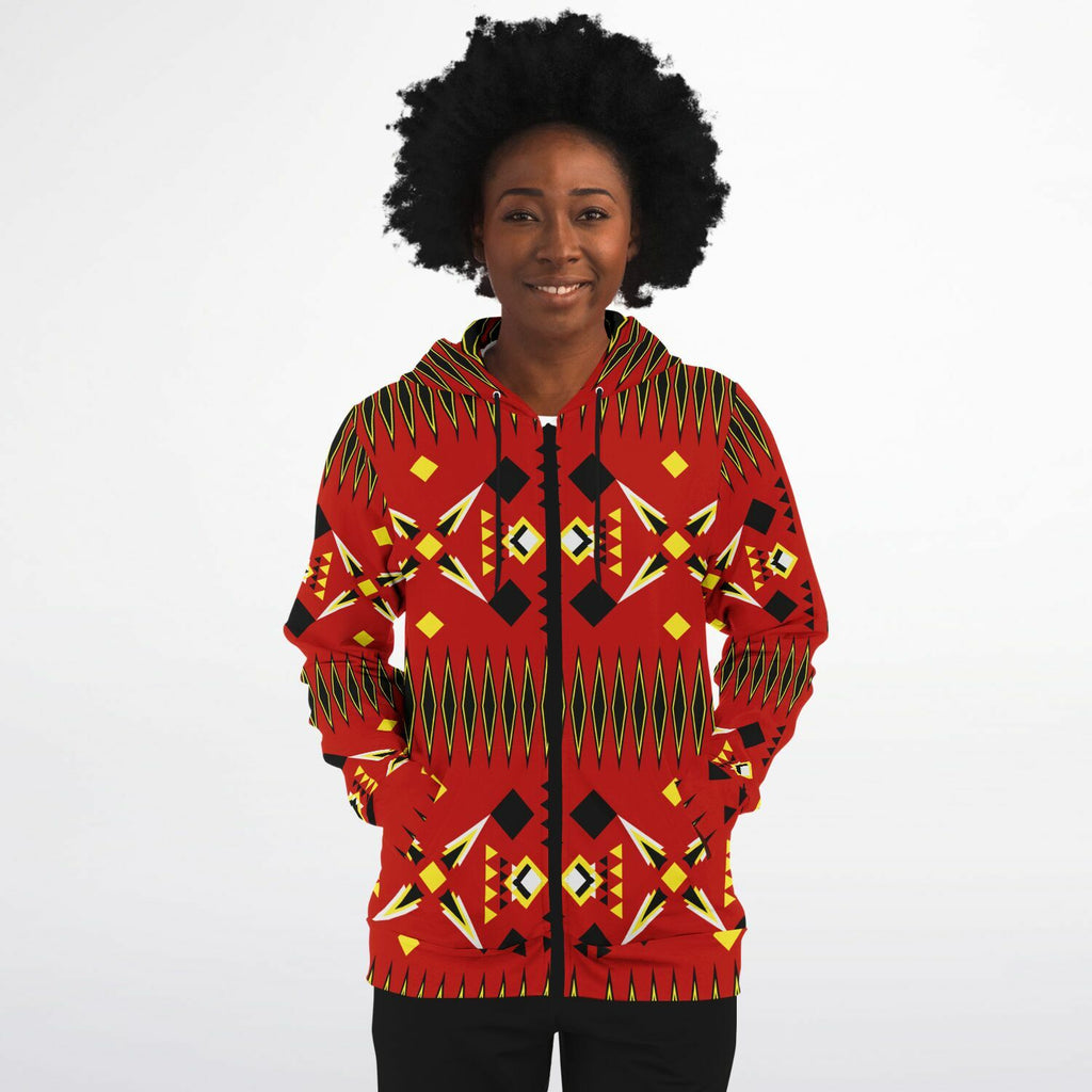 $NiieihiiNookei Athletic Zip-Up Hoodie - AOP