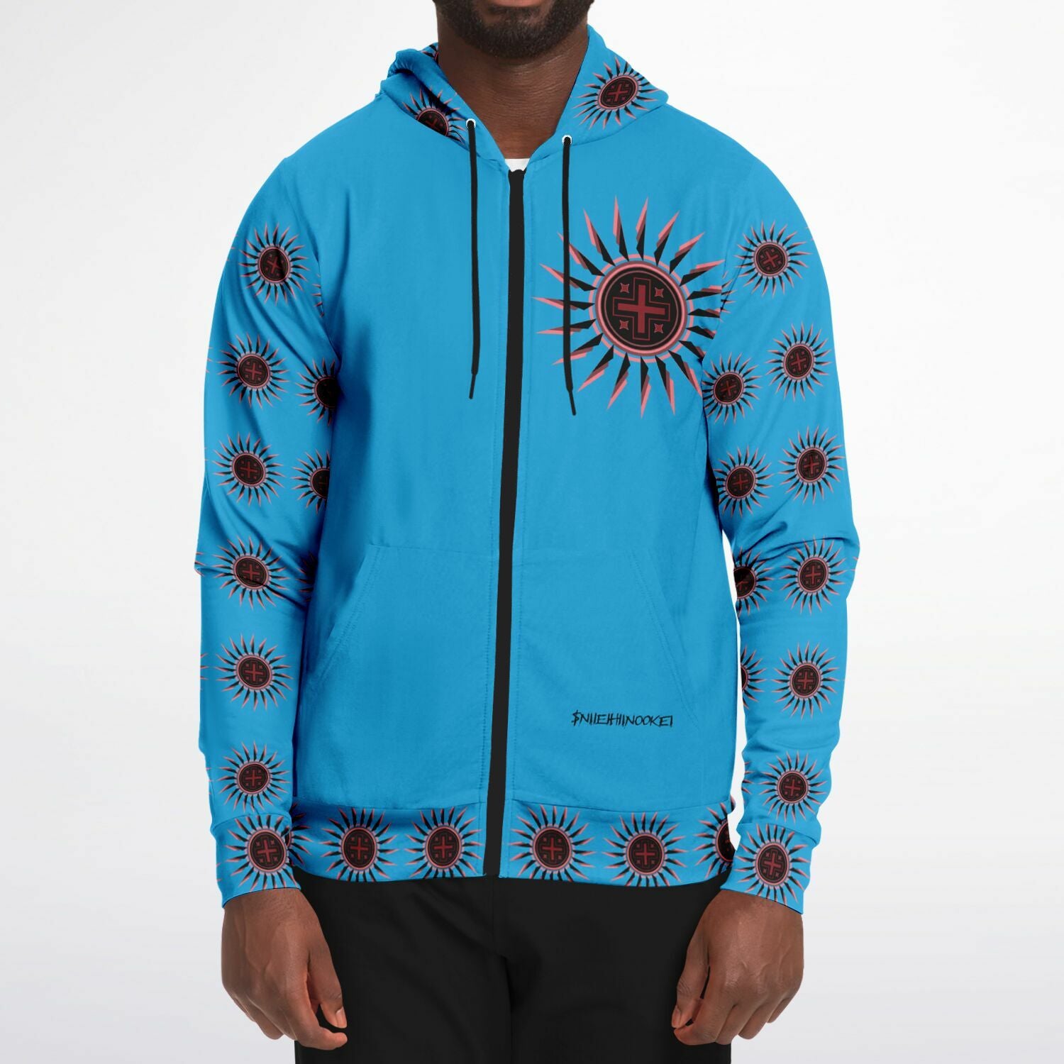 $NiieihiiNookei Athletic Zip-Up Hoodie - AOP