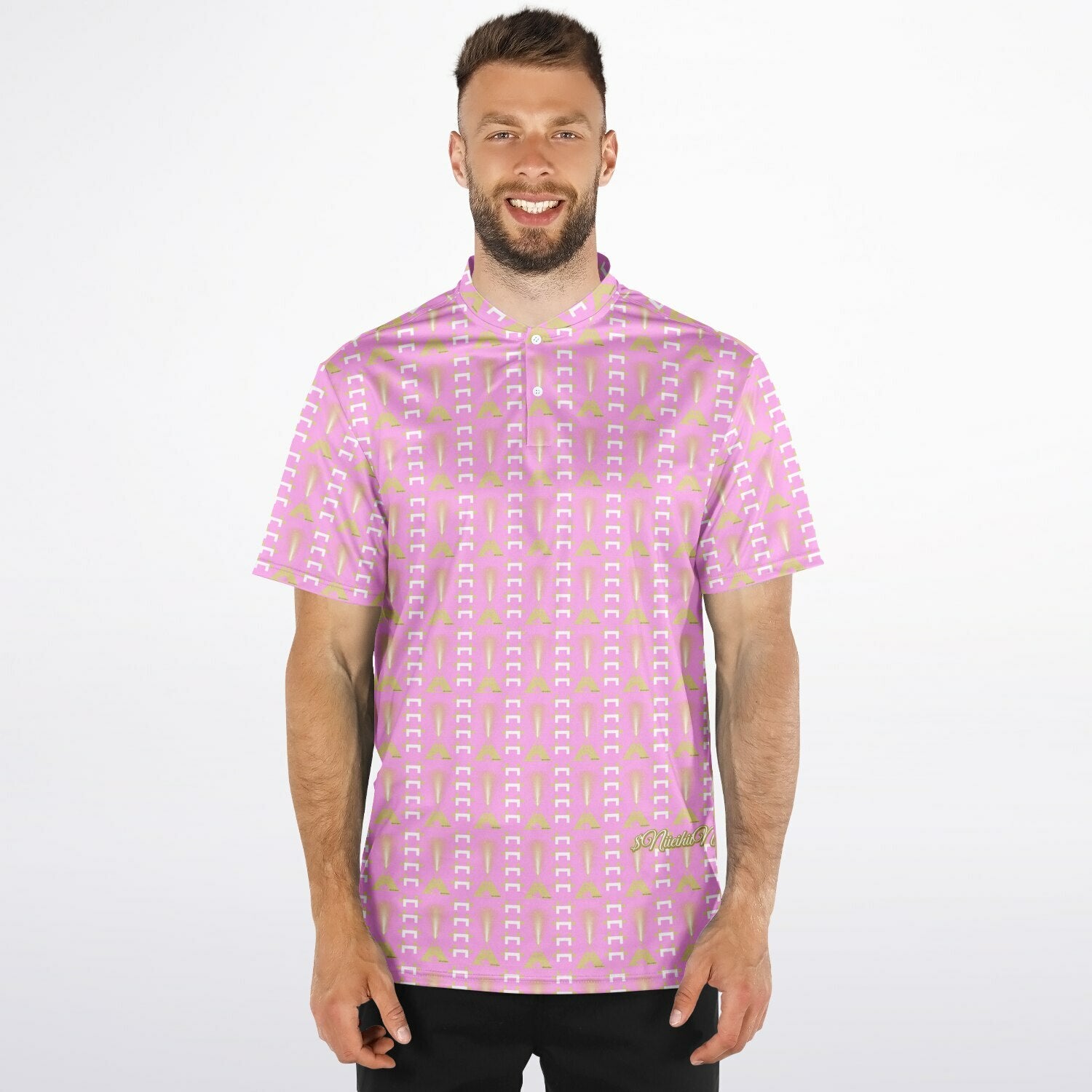 $NiieihiiNookei Blade Collar Polo Shirt - AOP