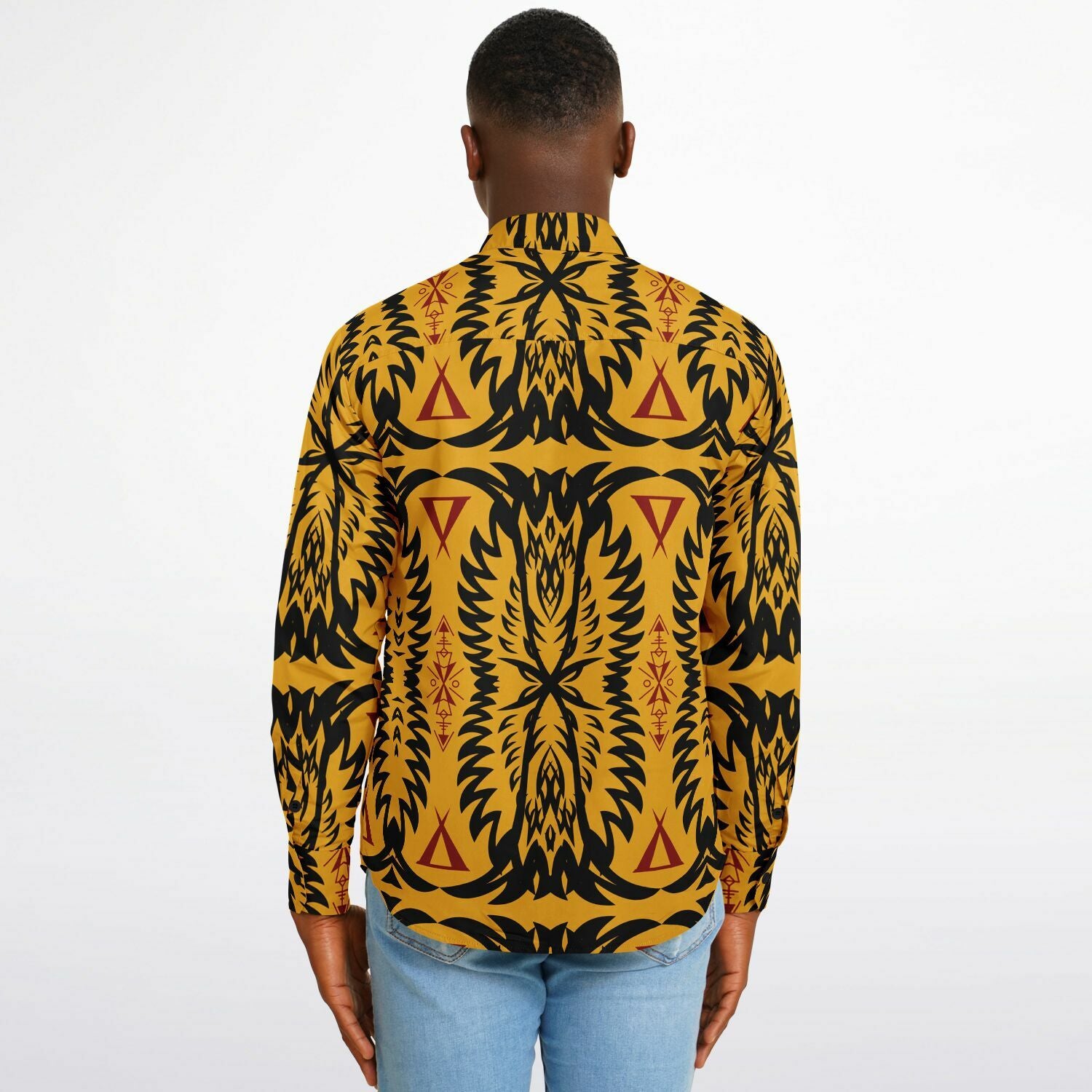 $NiieihiiNookei Long Sleeve Button Down Shirt - AOP