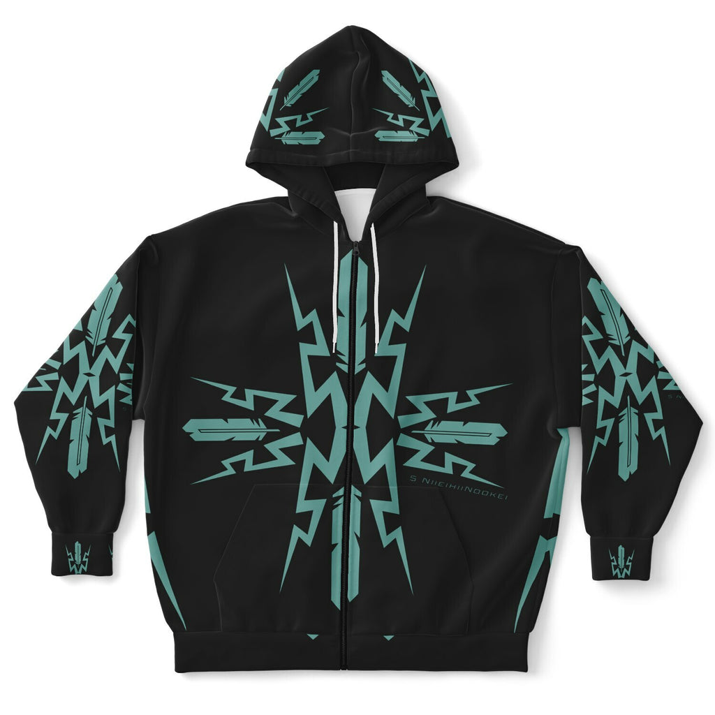 $NiieihiiNookei Plus-size Ziphoodie - AOP