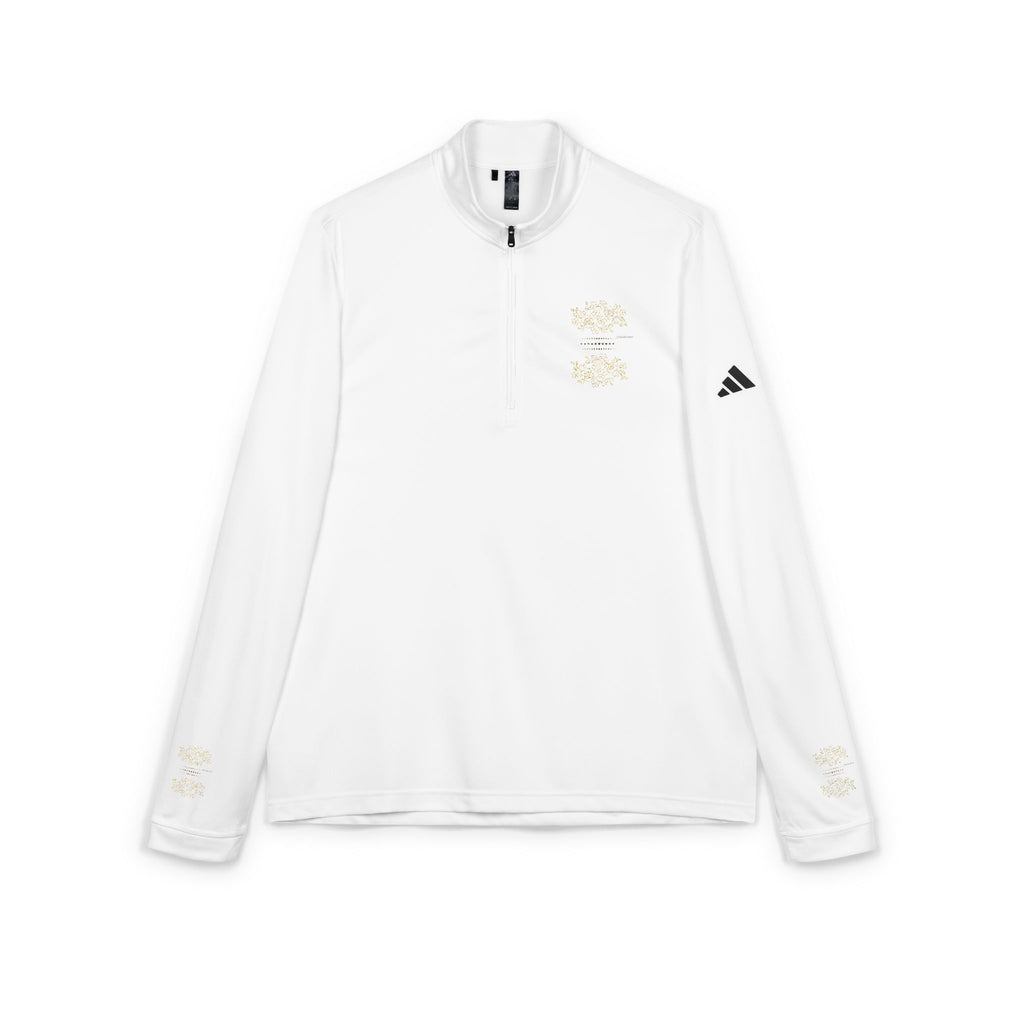 Adidas $NiieihiiNookei Embroidered Quarter-Zip Pullover — Lightweight White Golf/Sports Top