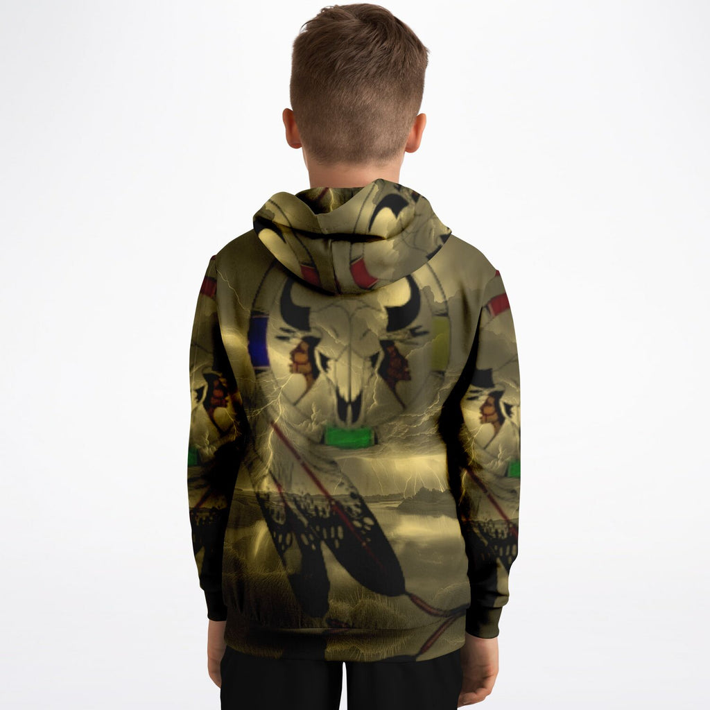 Northern Arapaho Tribe Logo Athletic Kids Hoodie - AOP