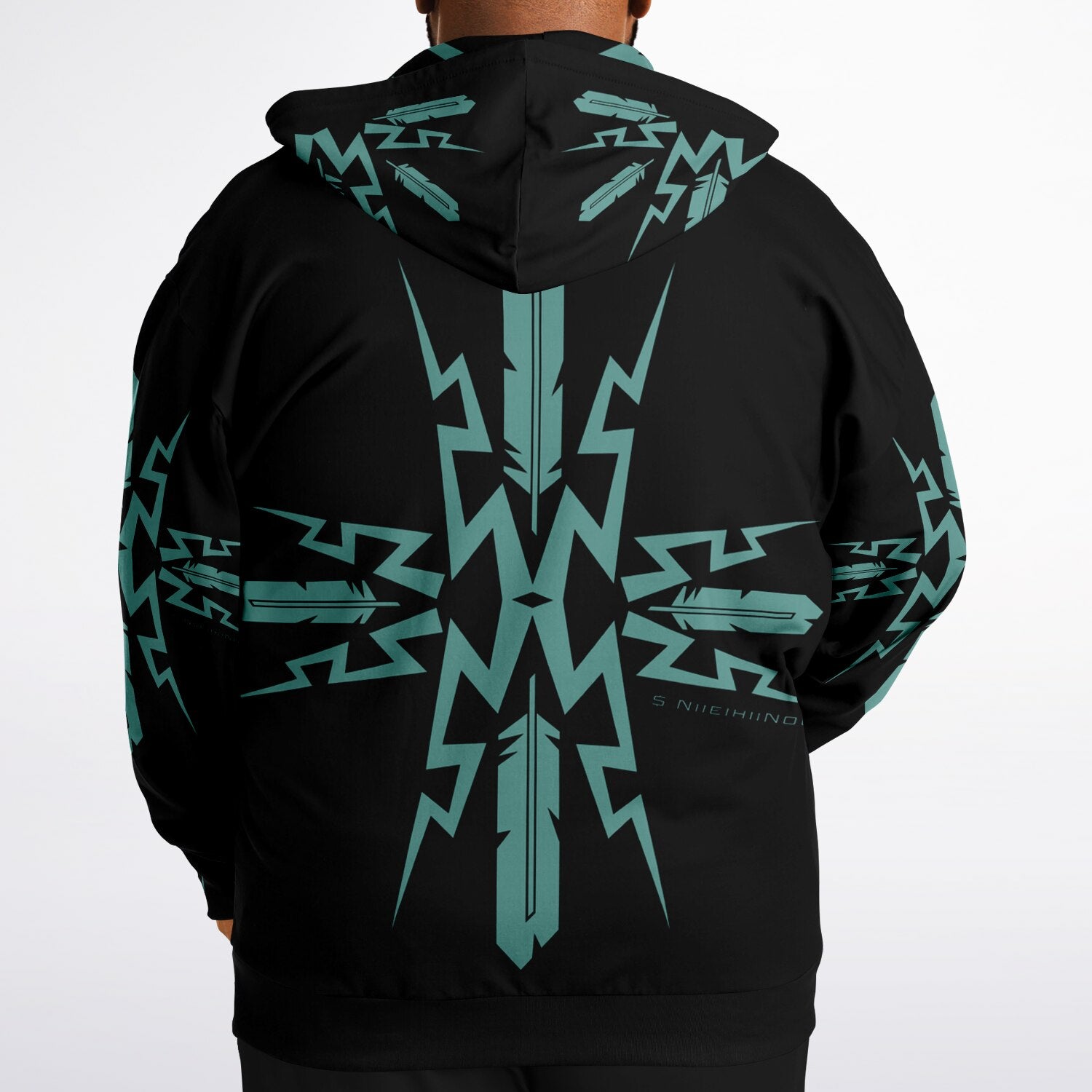 $NiieihiiNookei Plus-size Ziphoodie - AOP