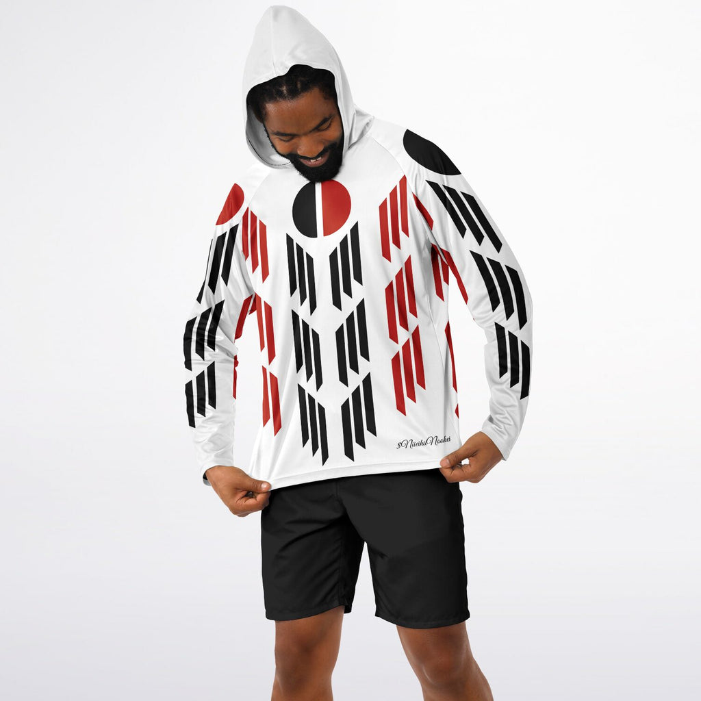Arapaho Flag Long Sleeve Hooded Performance Shirt - AOP