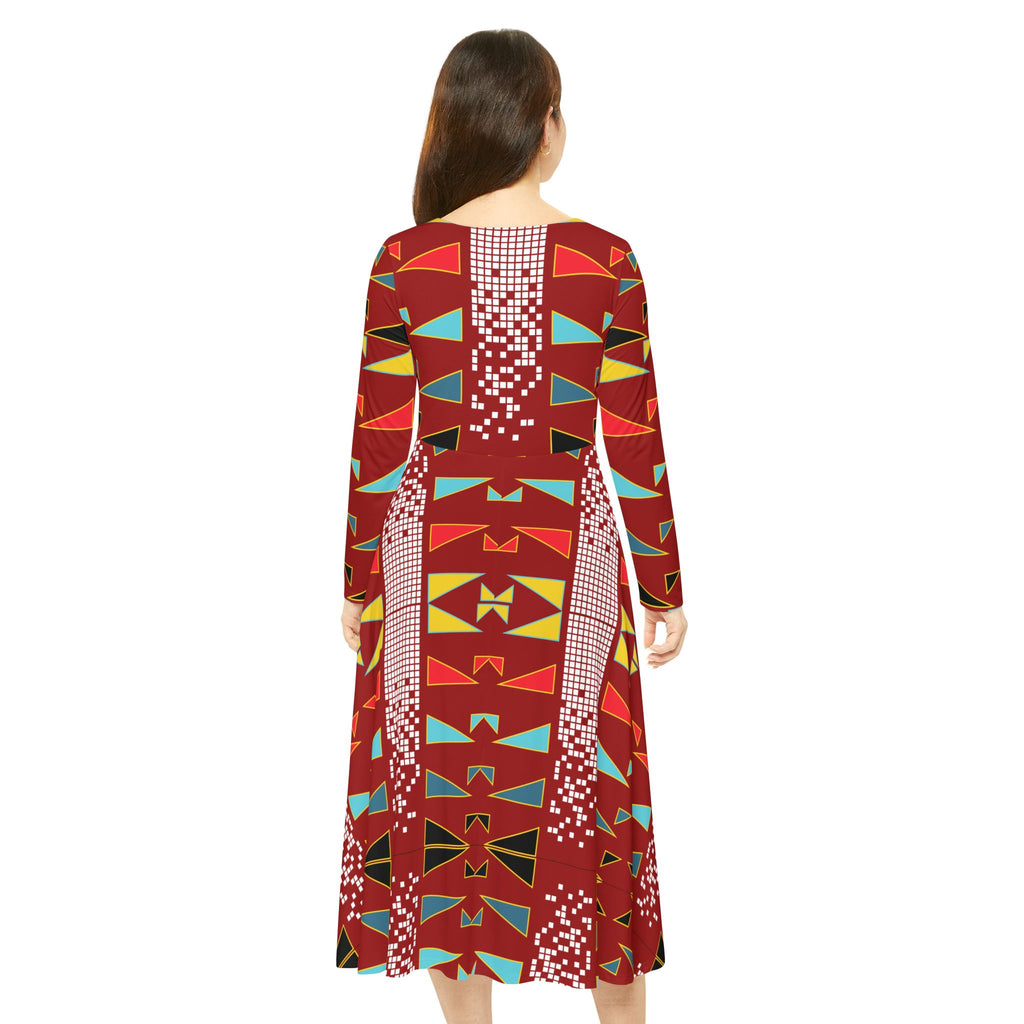 Women's Long Sleeve Dance Dress — River Camp Design by $NiieihiiNookei