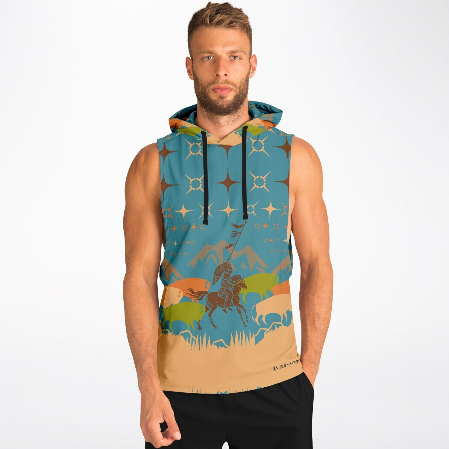 $NiieihiiNookei Athletic Drop Armhole Hoodie - AOP