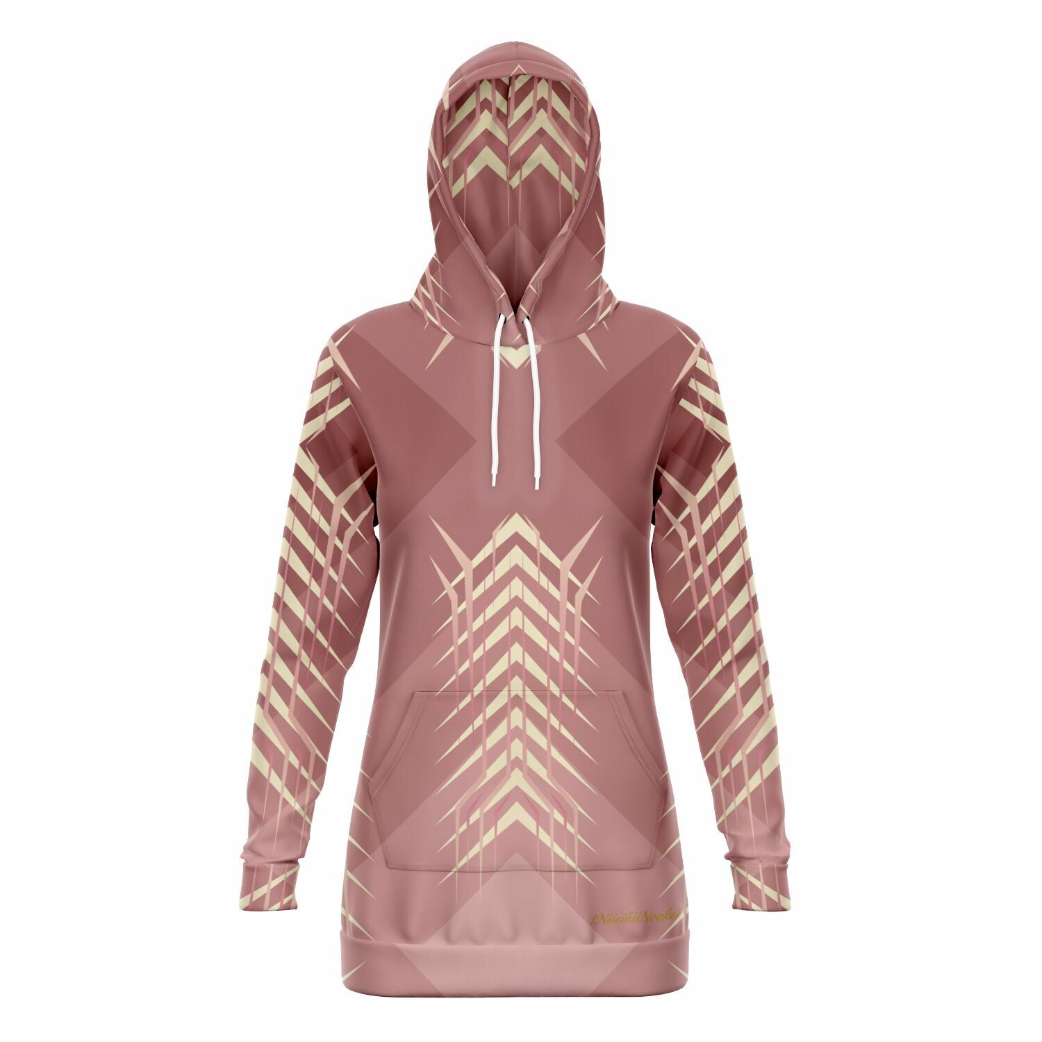 $NiieihiiNookei Fashion Longline Hoodie - AOP