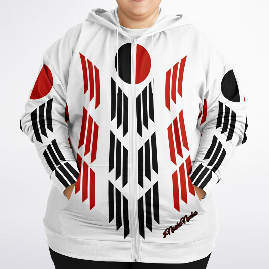 $NniieihiiNookei Arapaho Flag Athletic Plus-size Ziphoodie - AOP