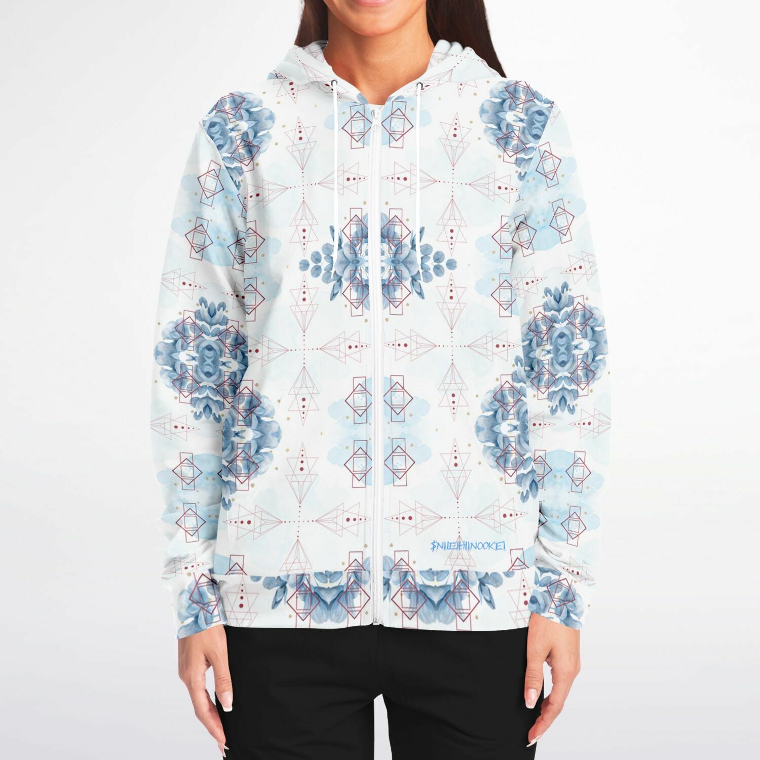 Athletic Zip-Up Hoodie - AOP