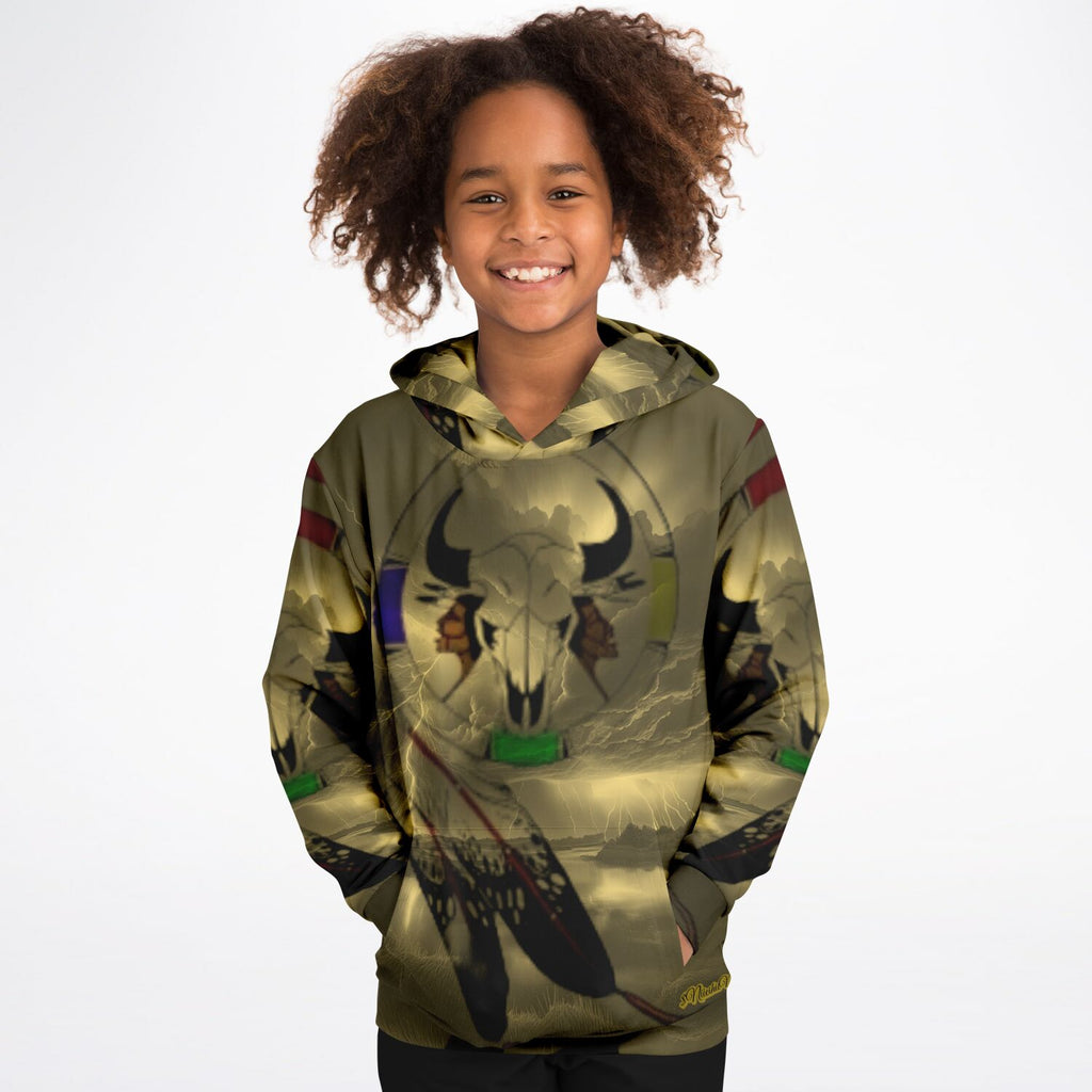 Northern Arapaho Tribe Logo Athletic Kids Hoodie - AOP