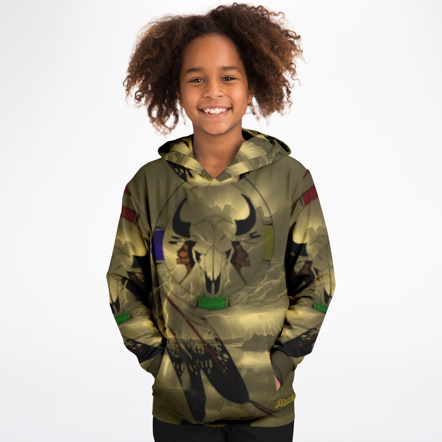 Northern Arapaho Tribe Logo Athletic Kids Hoodie - AOP