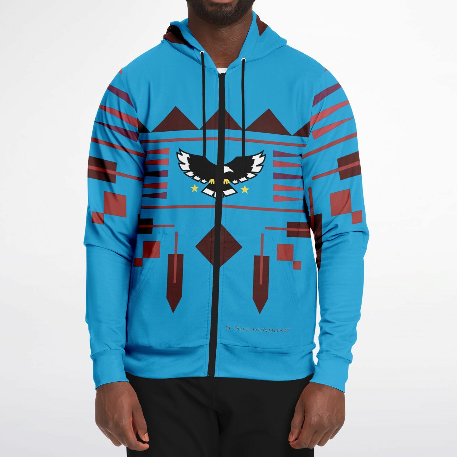 $NiieihiiNookei Athletic Zip-Up Hoodie - AOP