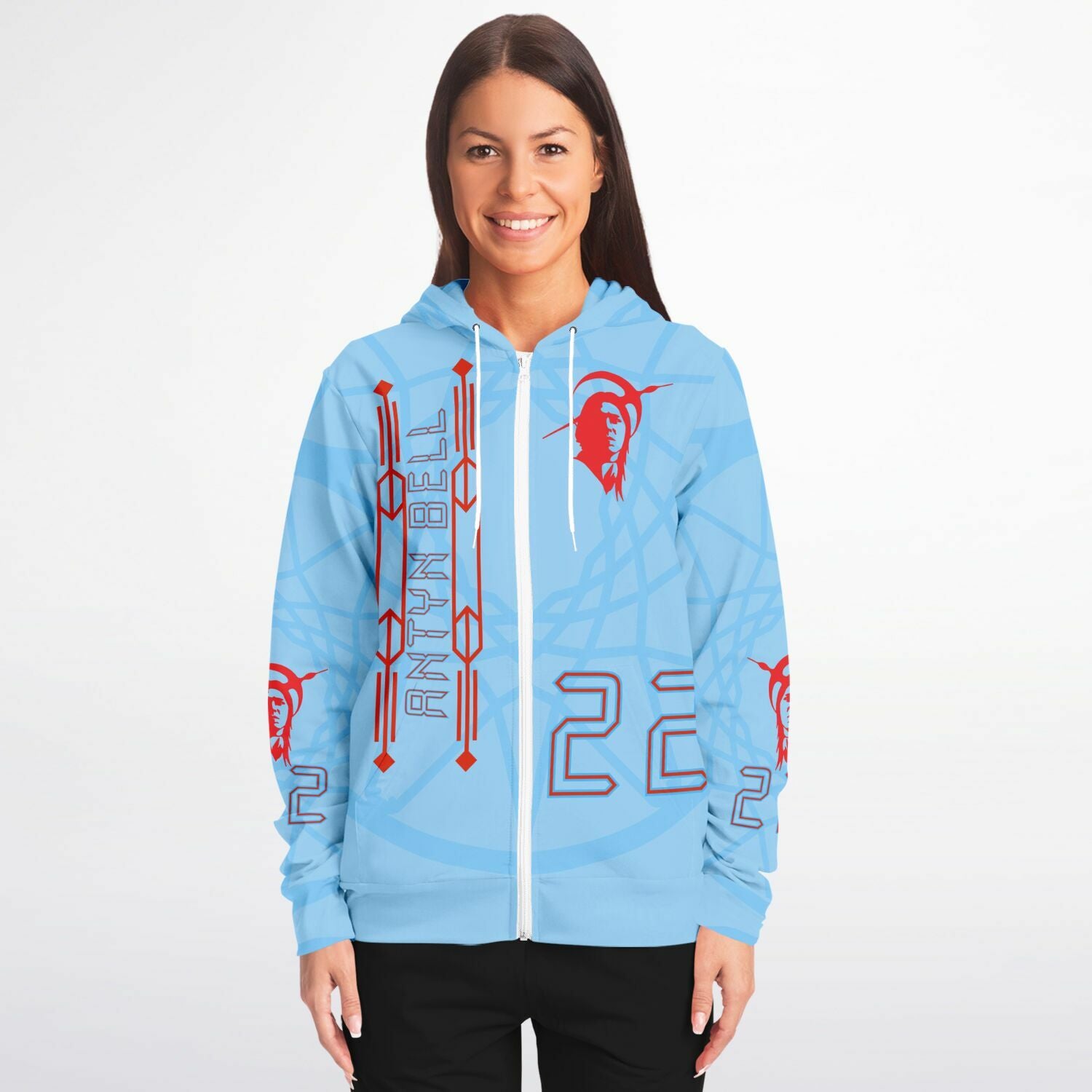 $NiieihiiNookei Athletic Zip-Up Hoodie - AOP