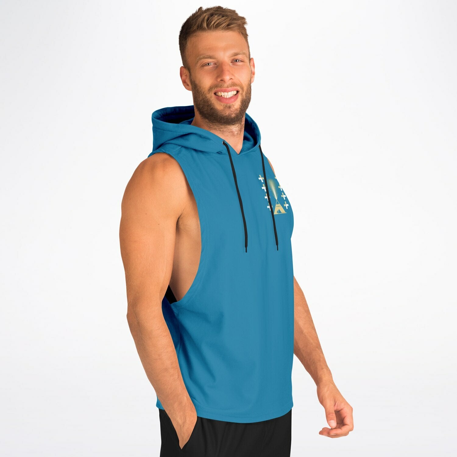 $NiieihiiNookei Athletic Drop Sleeveless Hoodie - AOP