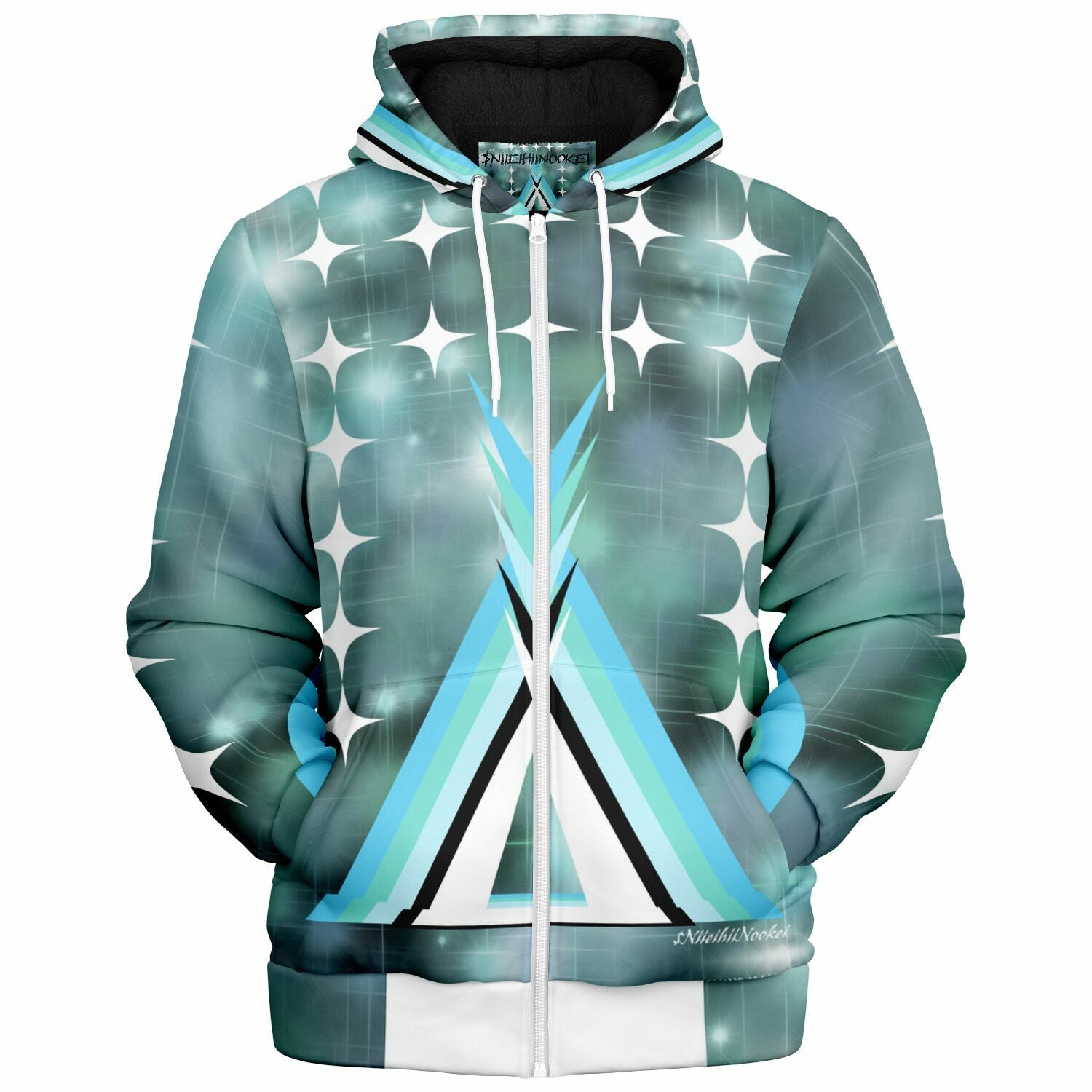 $NiieihiiNookei Microfleece Lined Ziphoodie - AOP