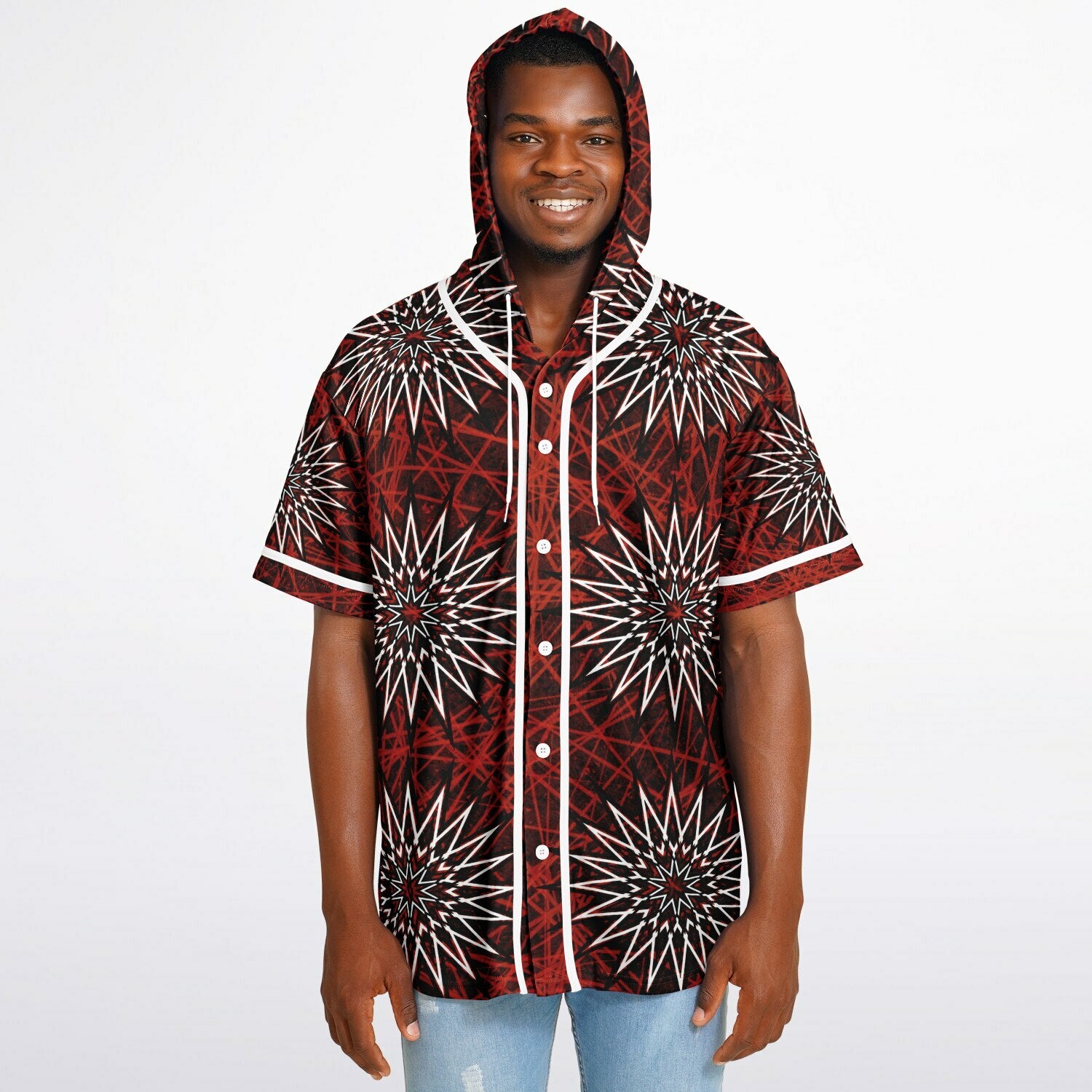 Hooded Baseball Jersey - AOP
