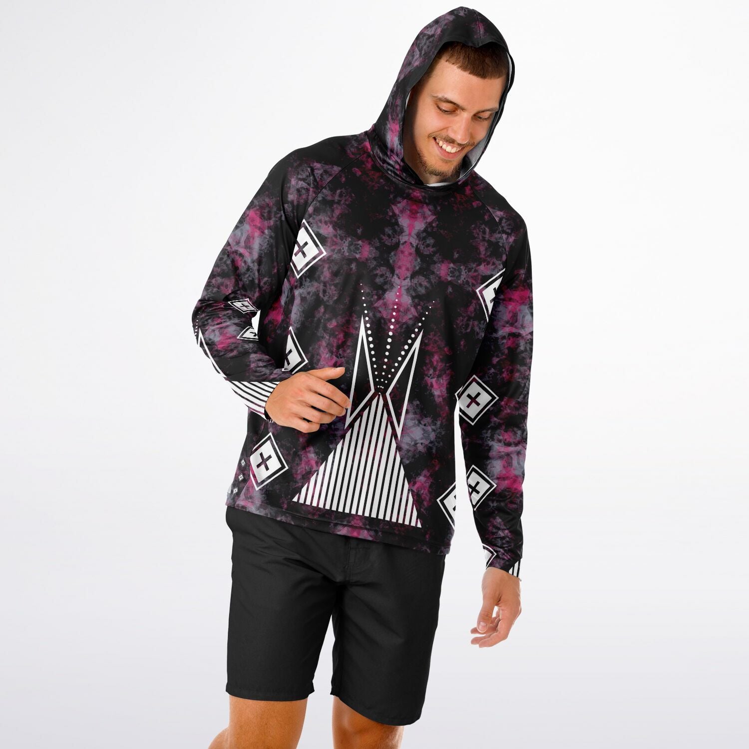 $NiieihiiNookei Long Sleeve Hooded Performance- AOP