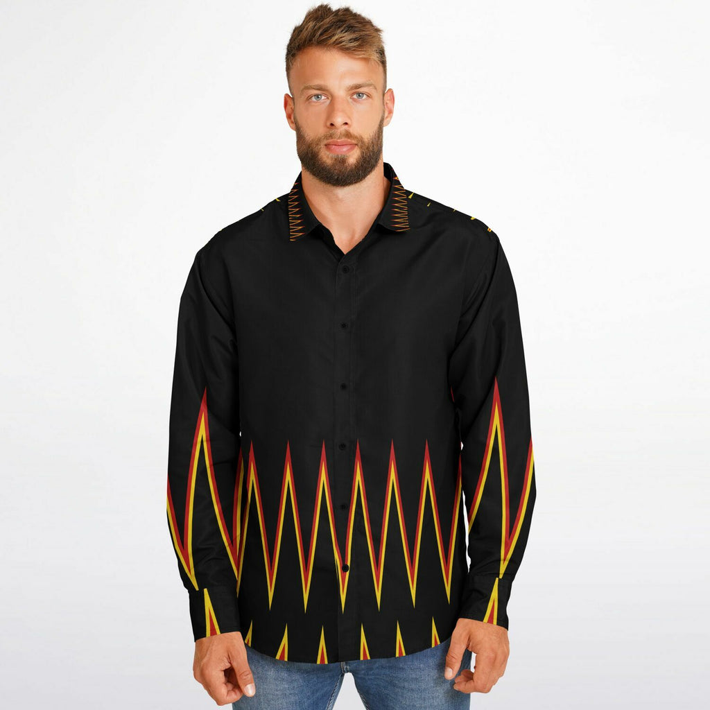 $NiieihiiNookei Long Sleeve Button Down Shirt - AOP