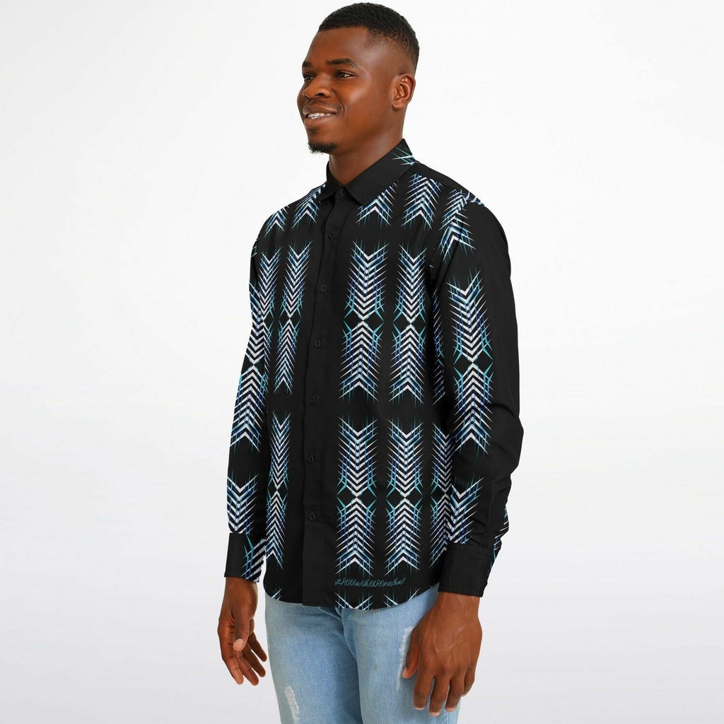$NiieihiiNookei Long Sleeve Button Down Shirt - AOP