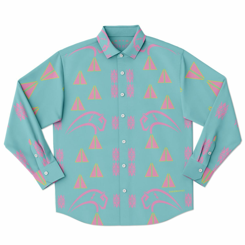 $NiieihiiNookei Long Sleeve Button Down Shirt - AOP