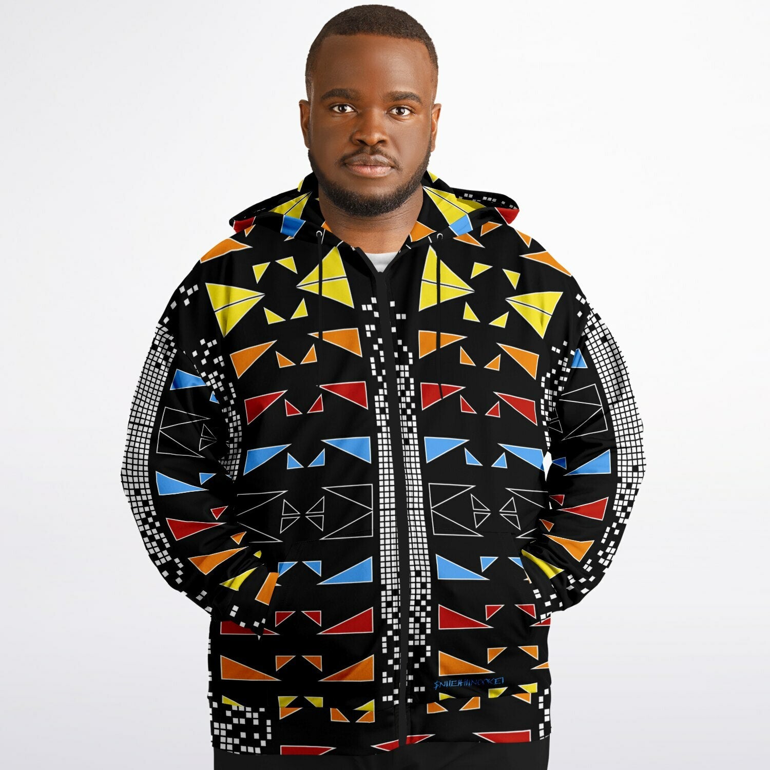 $NiieihiiNookei Fashion Plus-size Ziphoodie - AOP