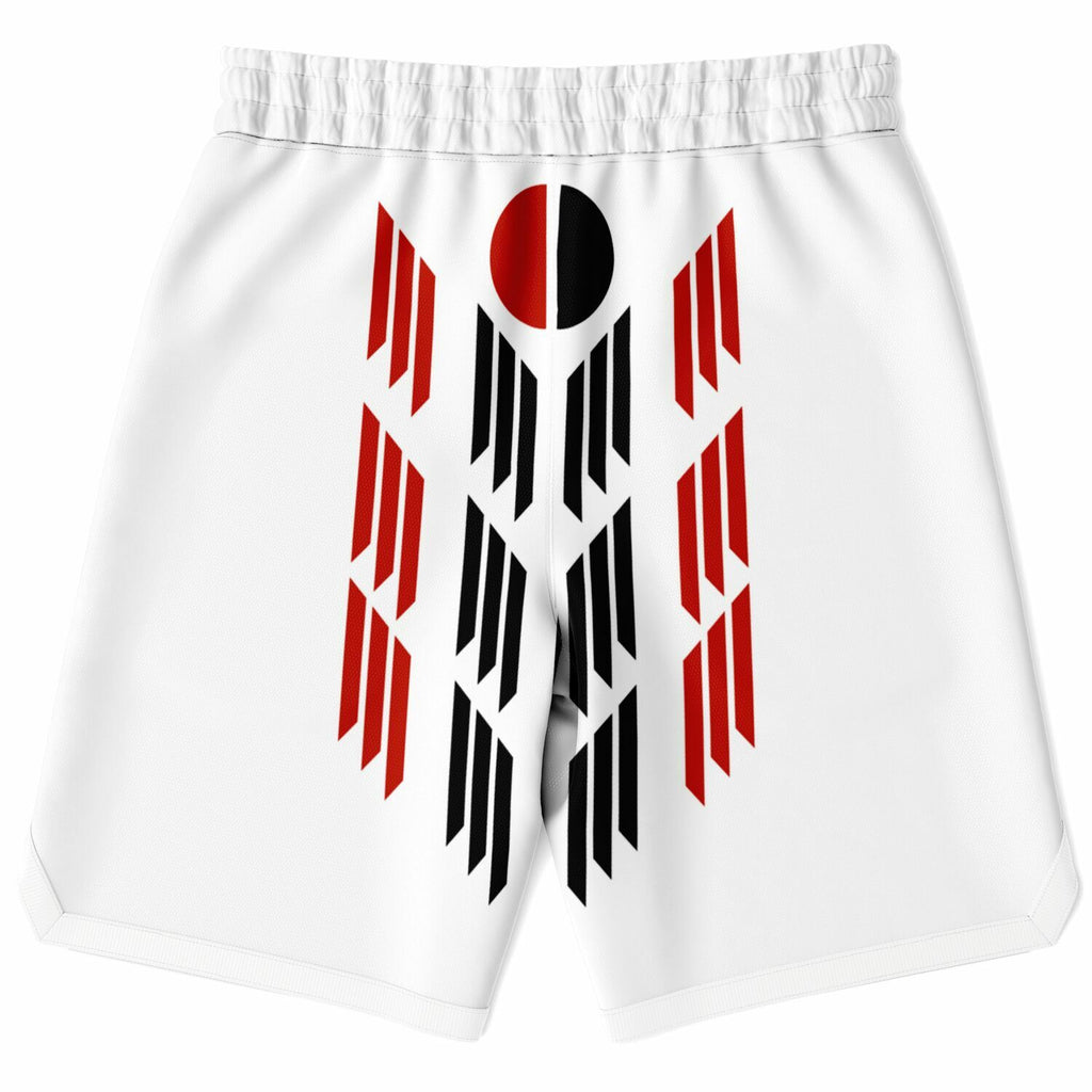 $NiieihiiNookei Arapaho Flag Design Basketball Short Rib - AOP