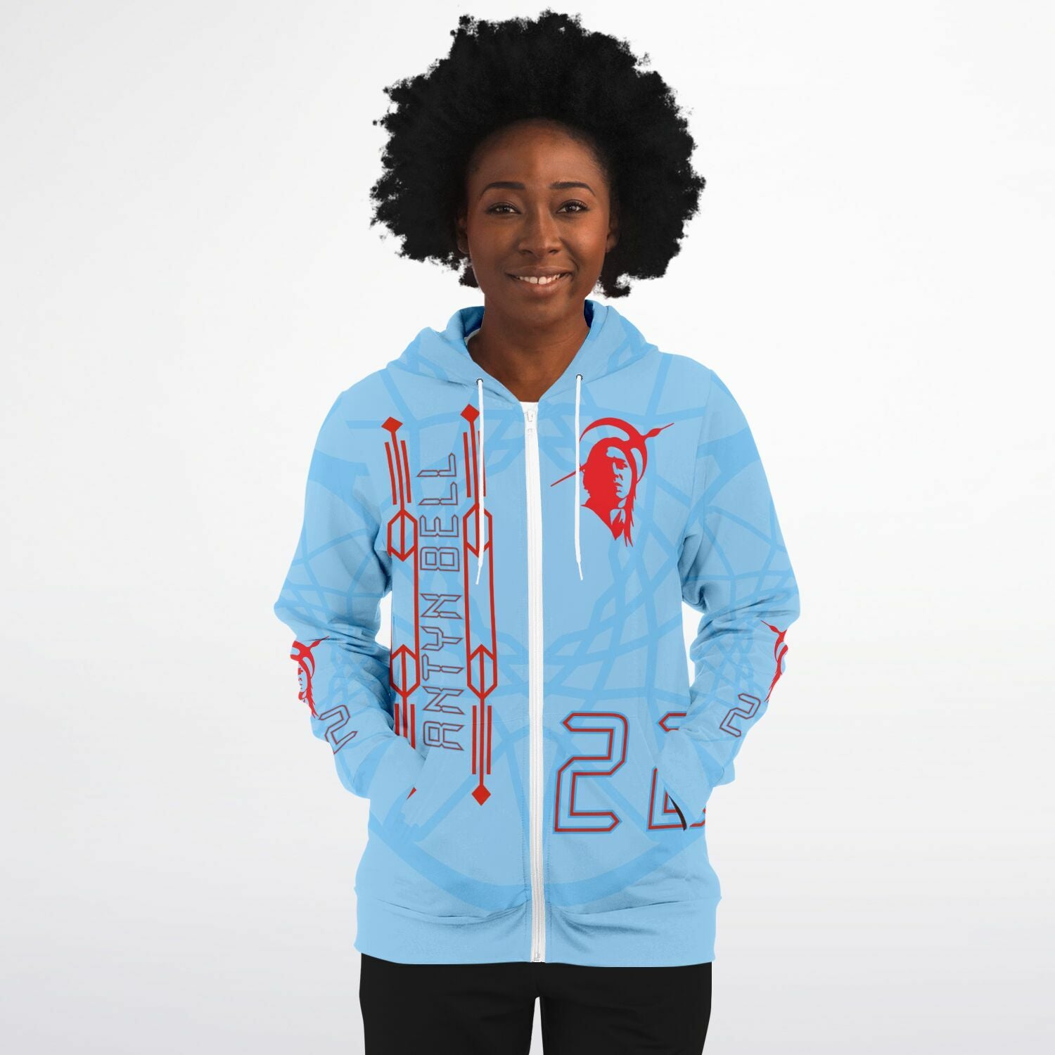$NiieihiiNookei Athletic Zip-Up Hoodie - AOP
