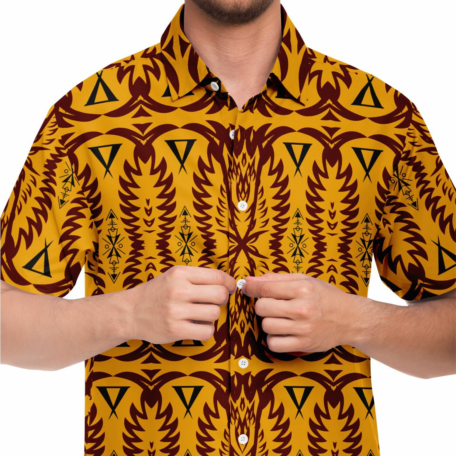 Short Sleeve Button Down Shirt - AOP