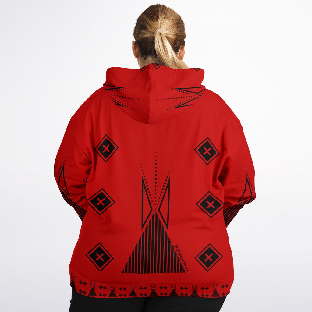 $NiieihiiNookei Fashion Plus-size Ziphoodie - AOP Red