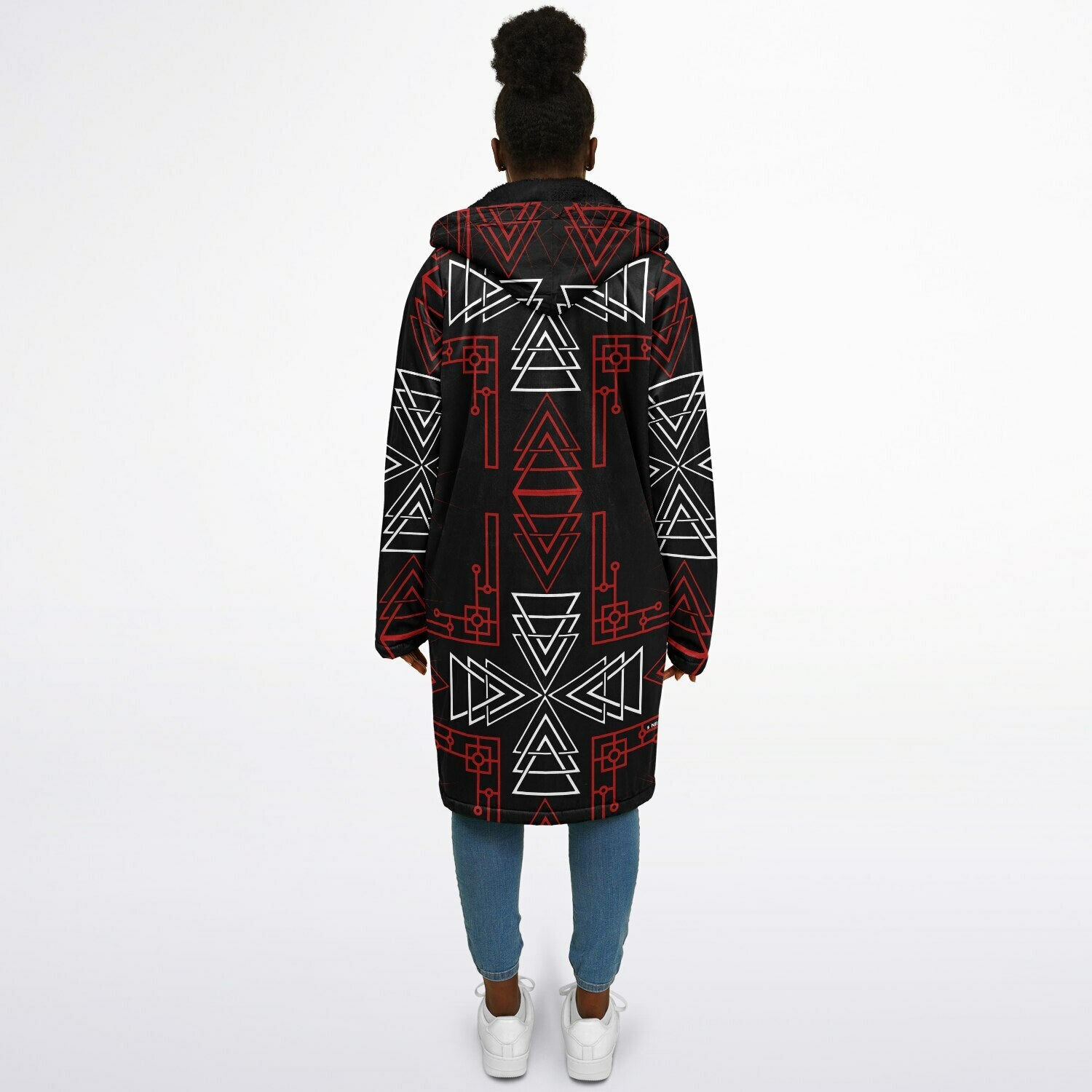 $NiieihiiNookei Microfleece Lined Zipper Cloak - AOP