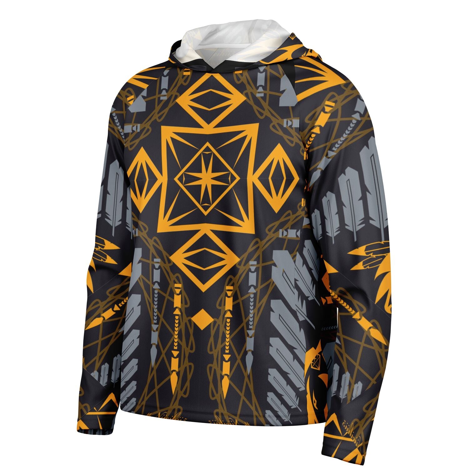 $NiieihiiNookei Long Sleeve Hooded Performance Shirt - AOP