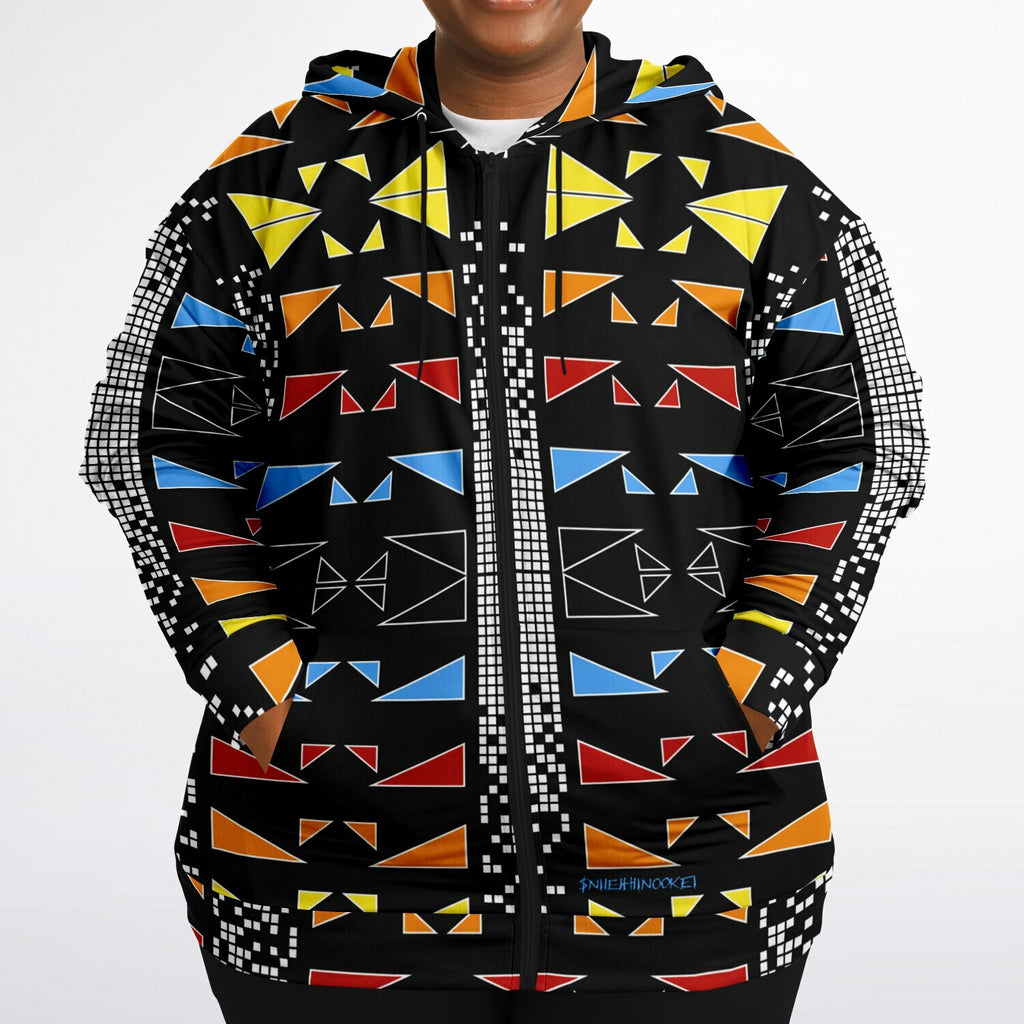 $NiieihiiNookei Fashion Plus-size Ziphoodie - AOP