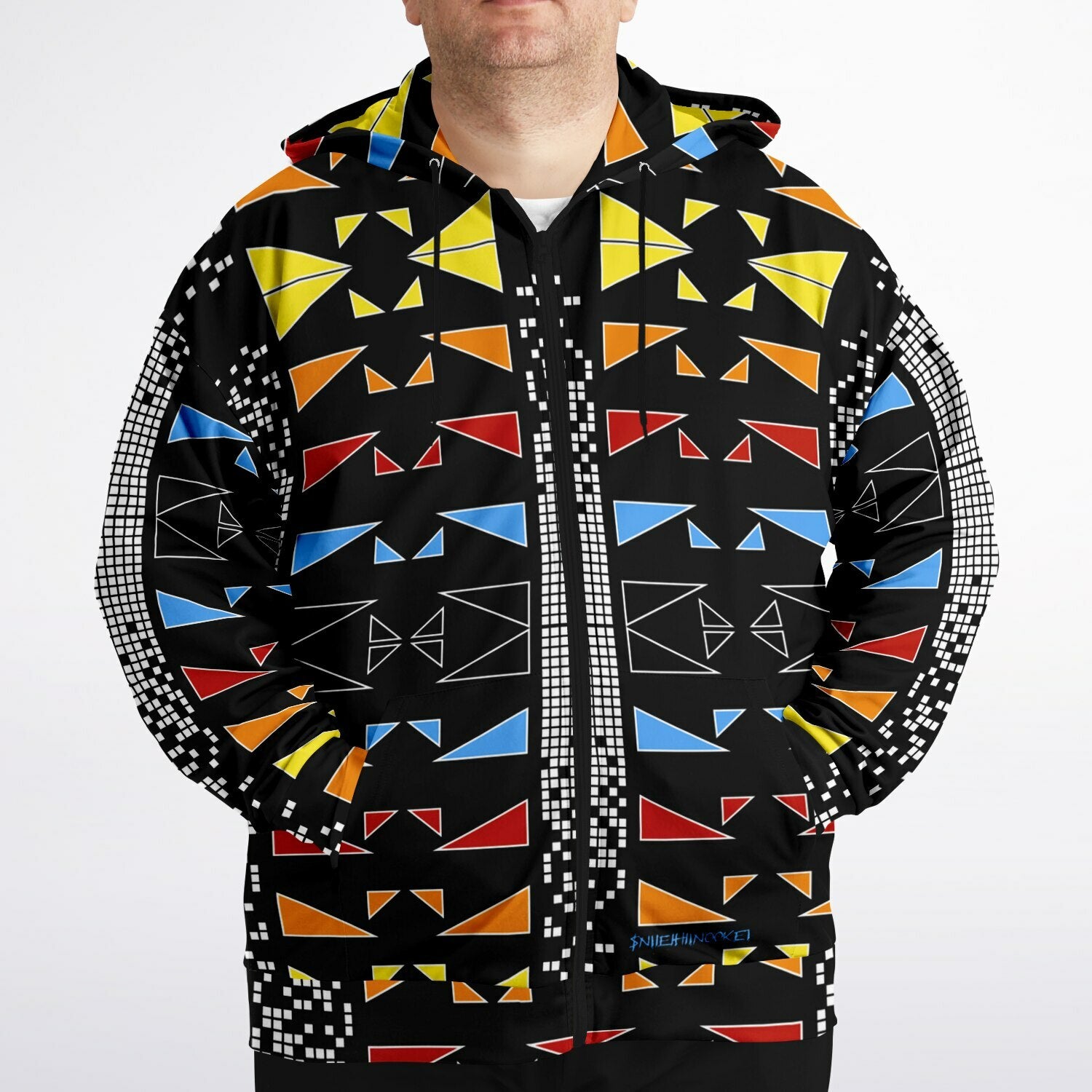 $NiieihiiNookei Fashion Plus-size Ziphoodie - AOP