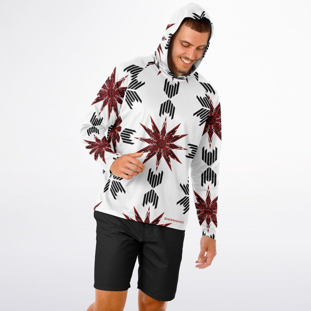 Men's Long Sleeve Hooded Performance Shirt - AOP
